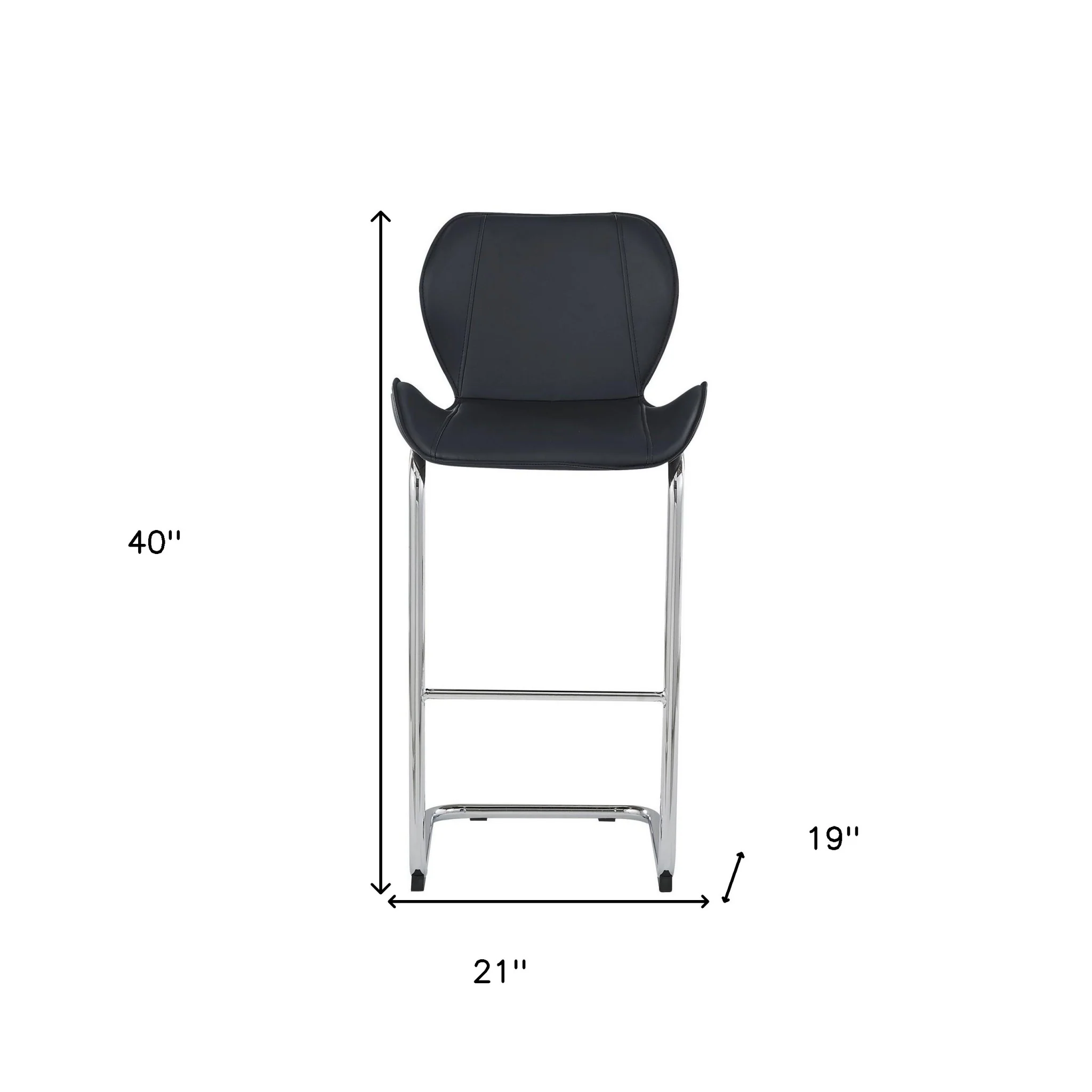 Set Of 4 Modern Black Barstools With Chrome Legs By Homeroots - Image 7