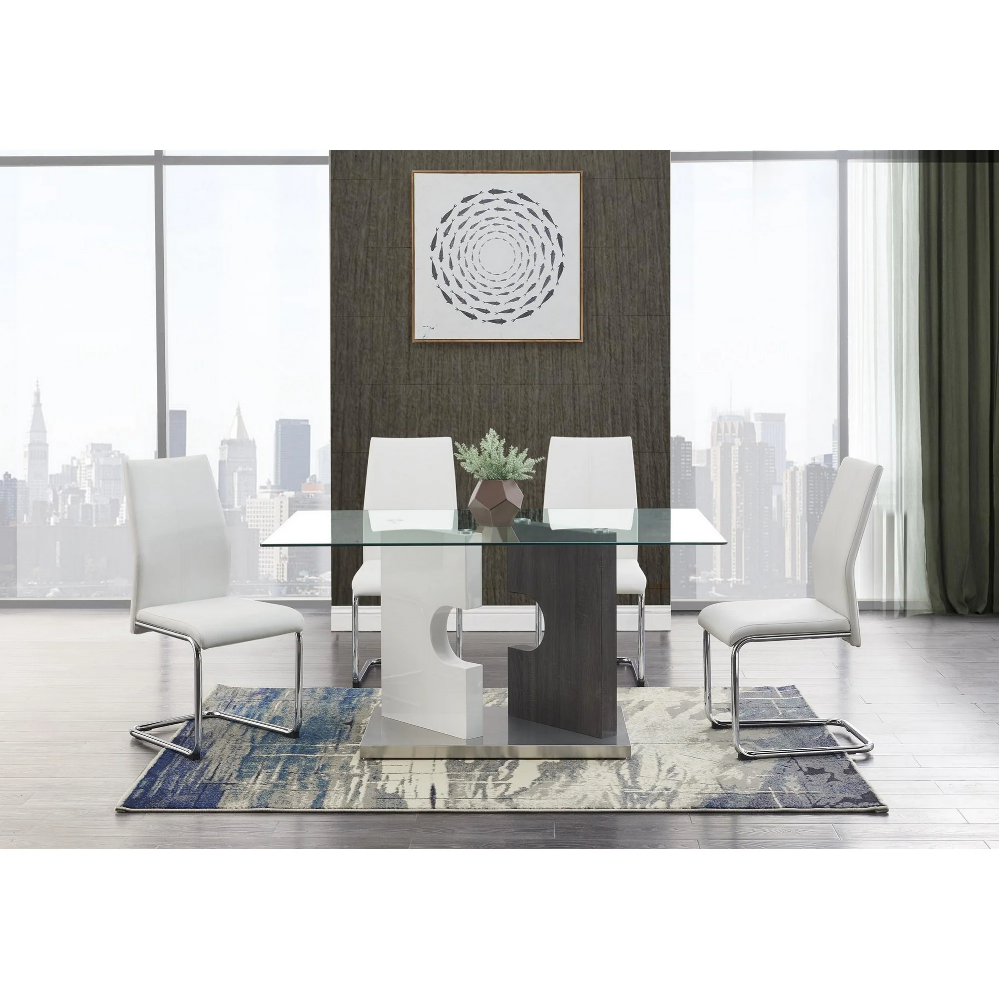 Set Of 4 Modern Black Dining Chairs With Chrome Metal Base By Homeroots - Image 10