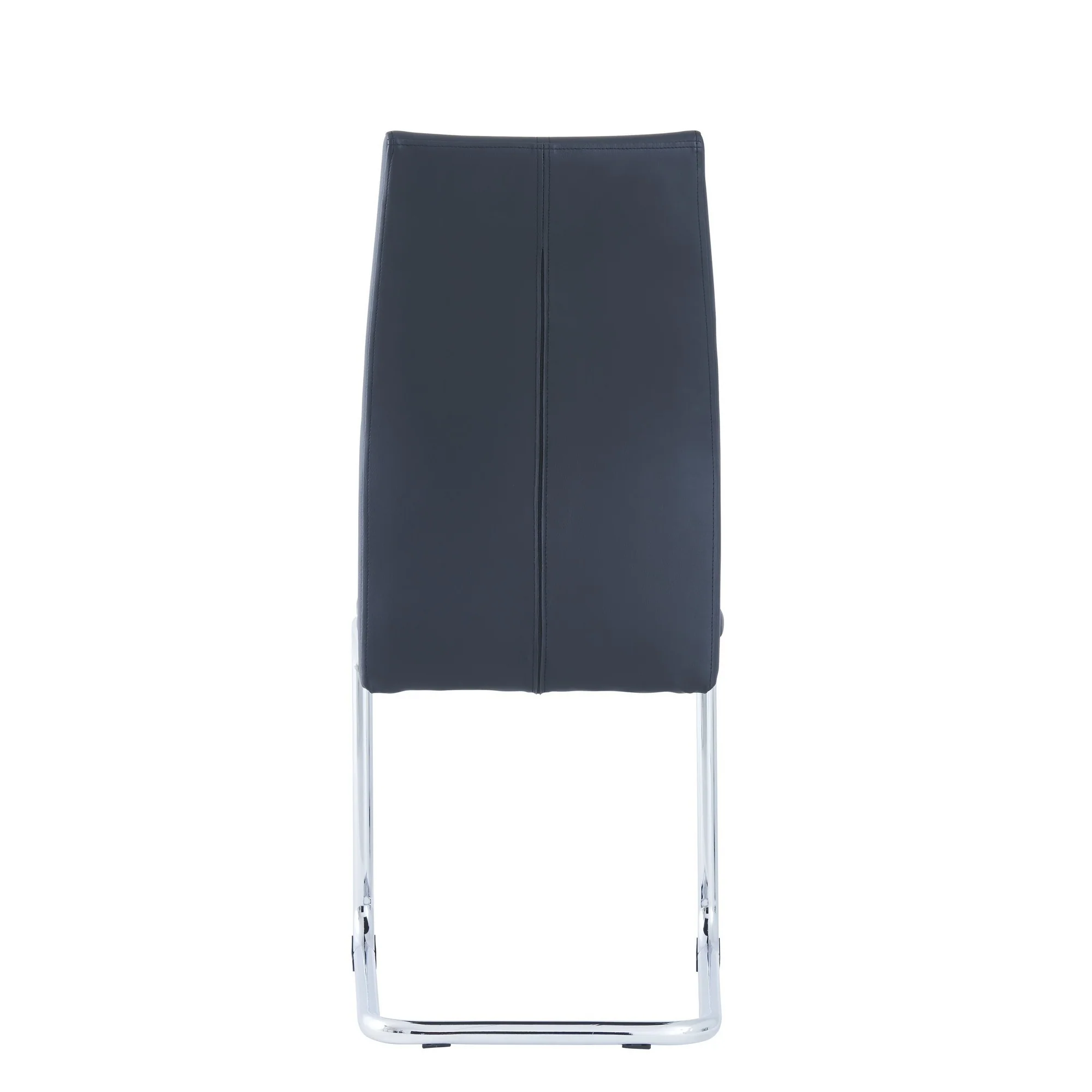 Set Of 4 Modern Black Dining Chairs With Chrome Metal Base By Homeroots - Image 5