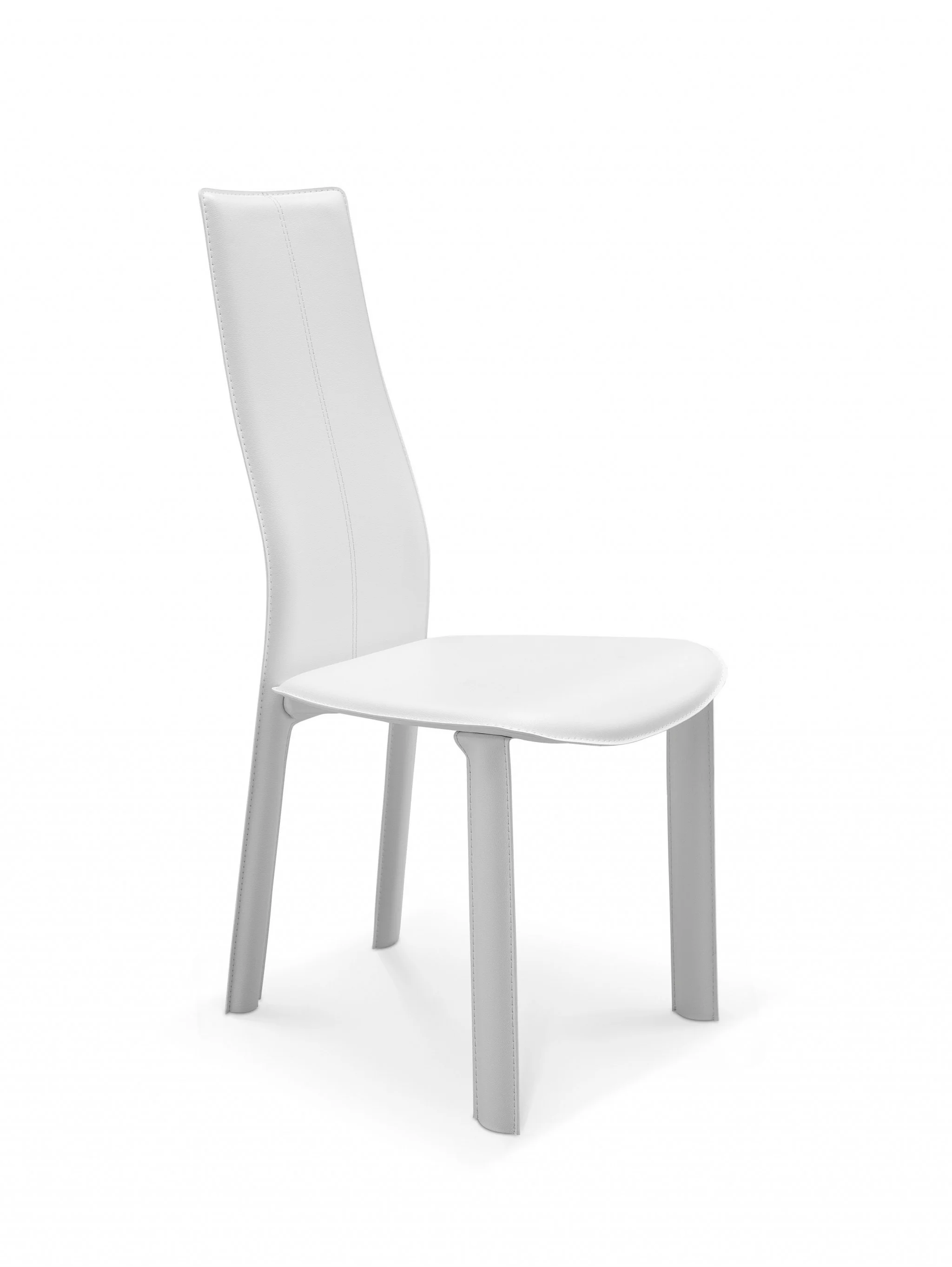 Set Of 4 Modern Dining White Faux Leather Dining Chairs By Homeroots - Image 4