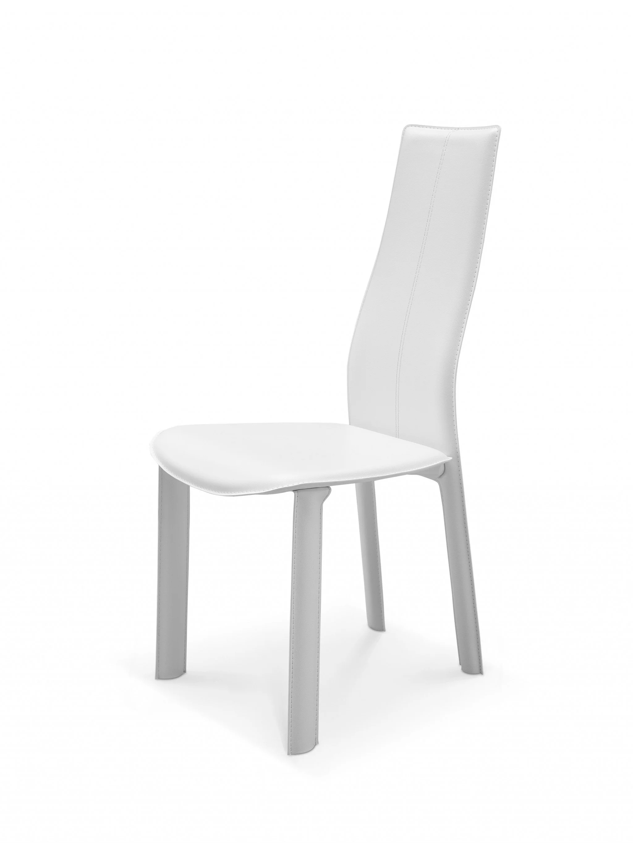 Set Of 4 Modern Dining White Faux Leather Dining Chairs By Homeroots - Image 5