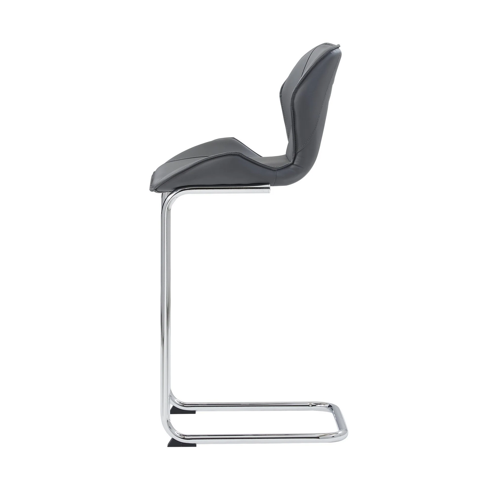 Set Of 4 Modern Grey Barstools With Chrome Legs By Homeroots - Image 3