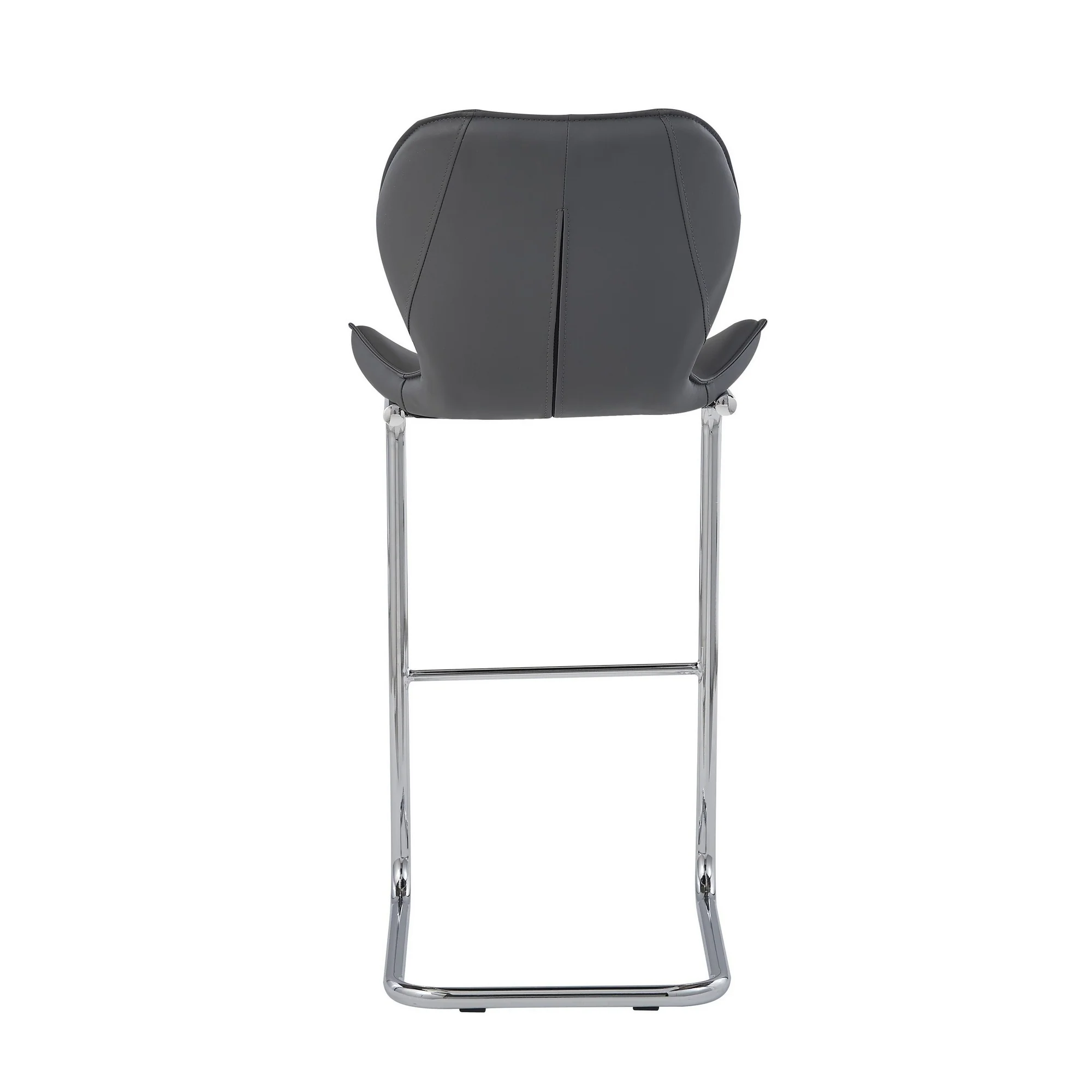 Set Of 4 Modern Grey Barstools With Chrome Legs By Homeroots - Image 4
