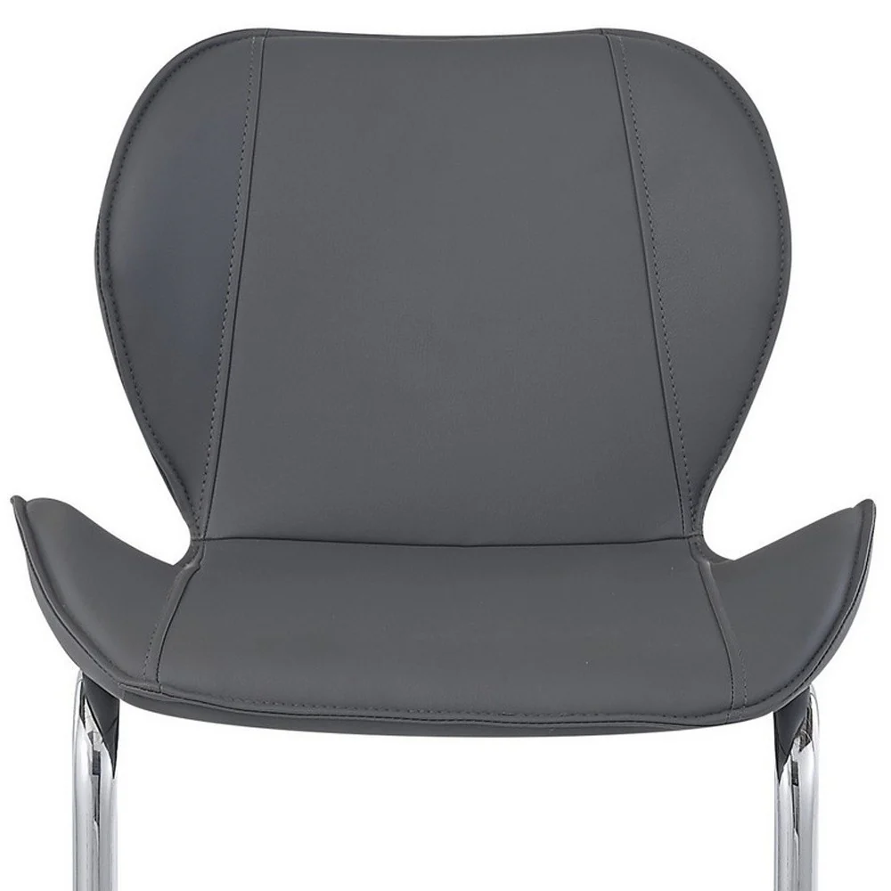 Set Of 4 Modern Grey Barstools With Chrome Legs By Homeroots - Image 5
