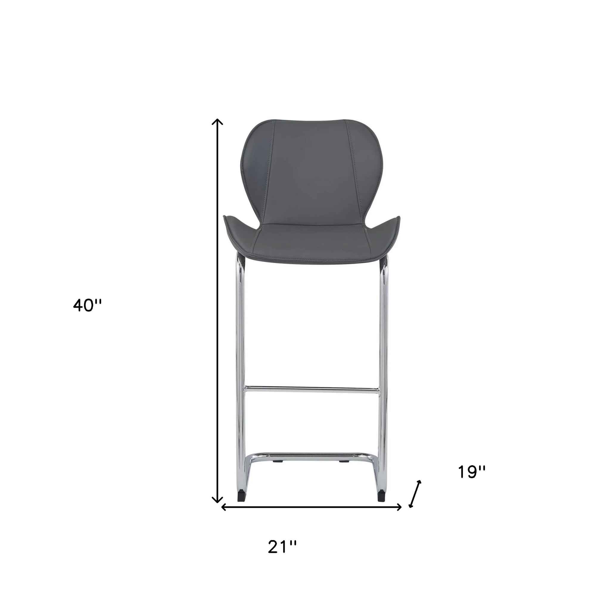 Set Of 4 Modern Grey Barstools With Chrome Legs By Homeroots - Image 7