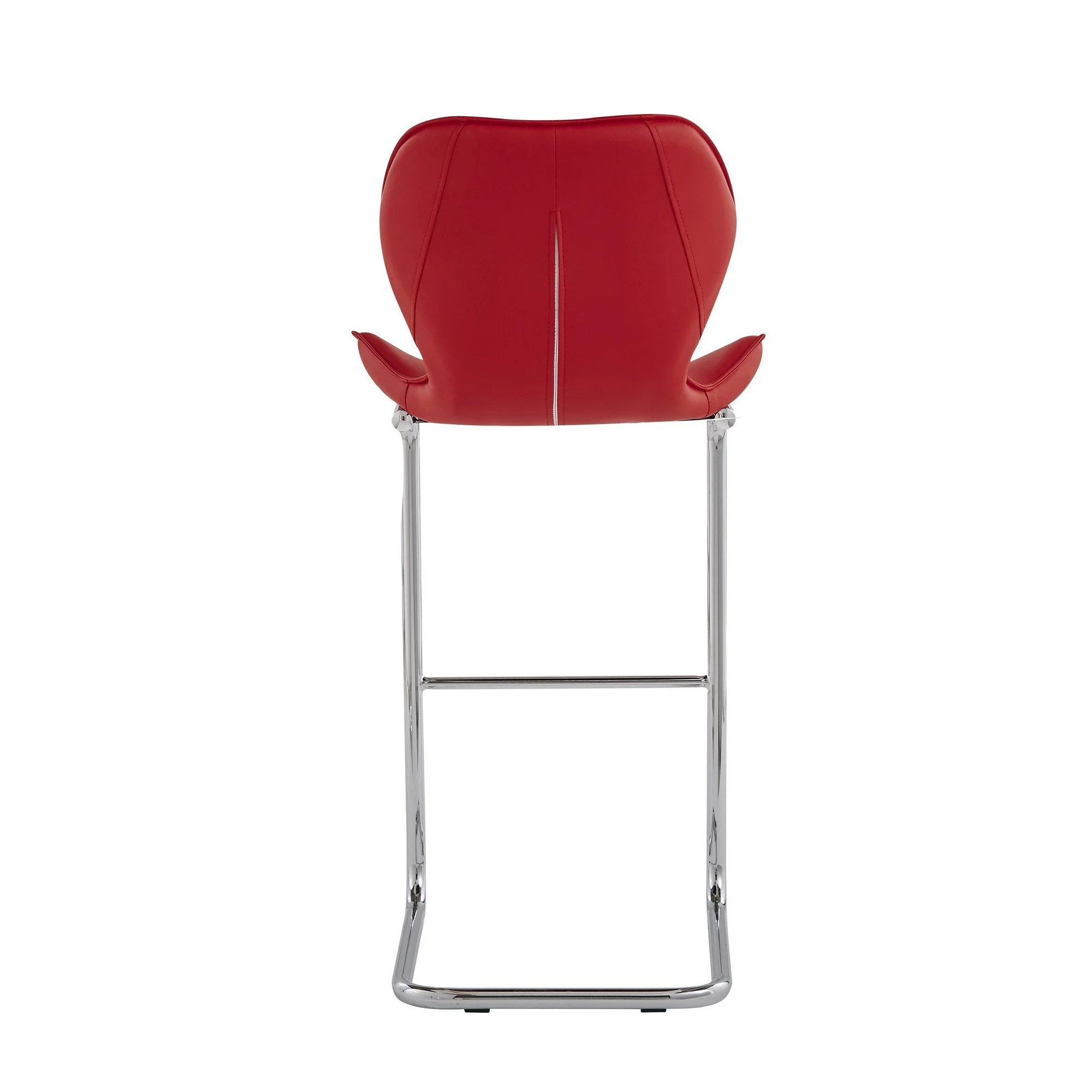 Set Of 4 Modern Red Barstools With Chrome Legs By Homeroots - Image 4
