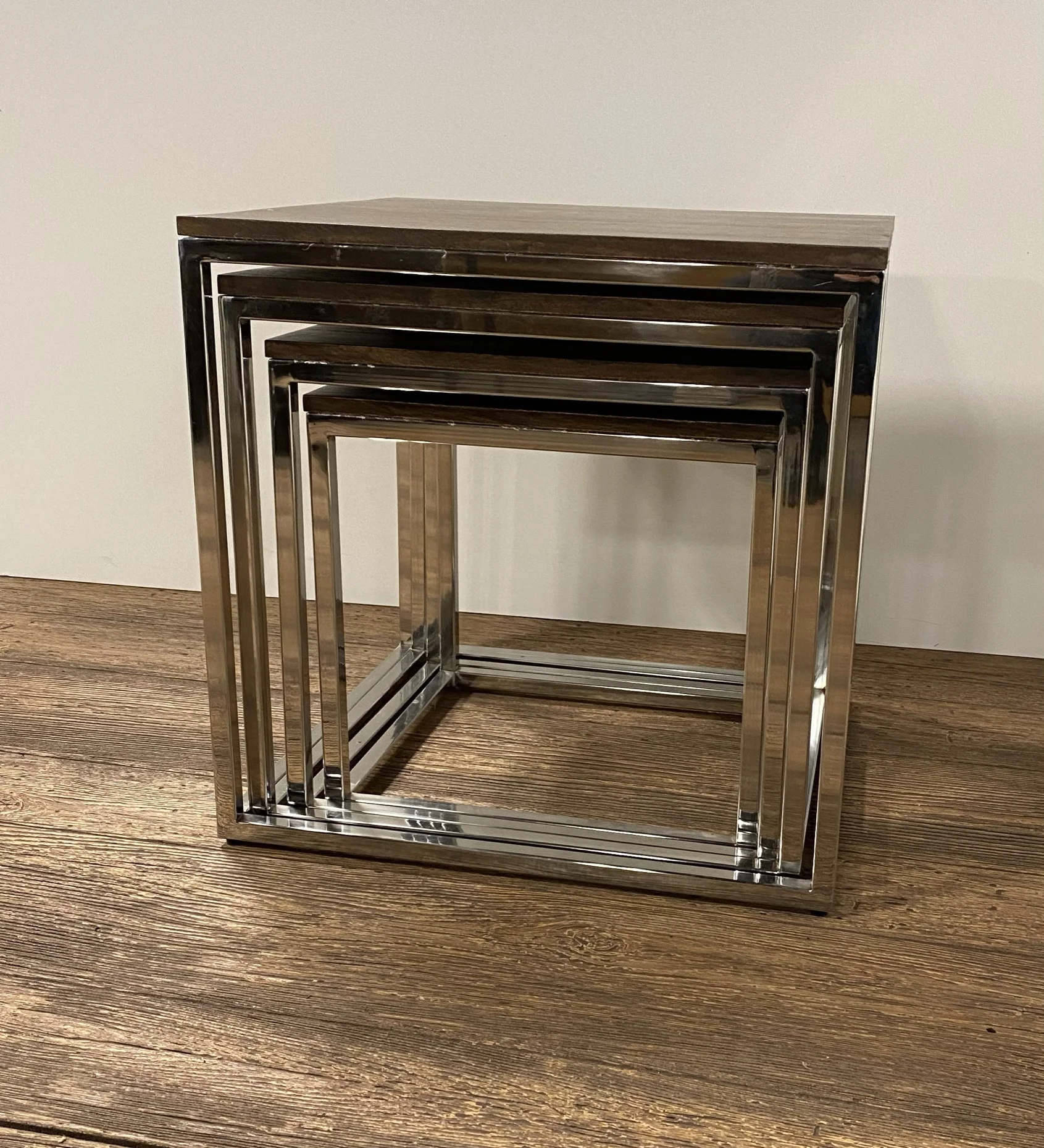 Set of 4 Modern Rustic Nesting Accent Tables By Homeroots - Image 2