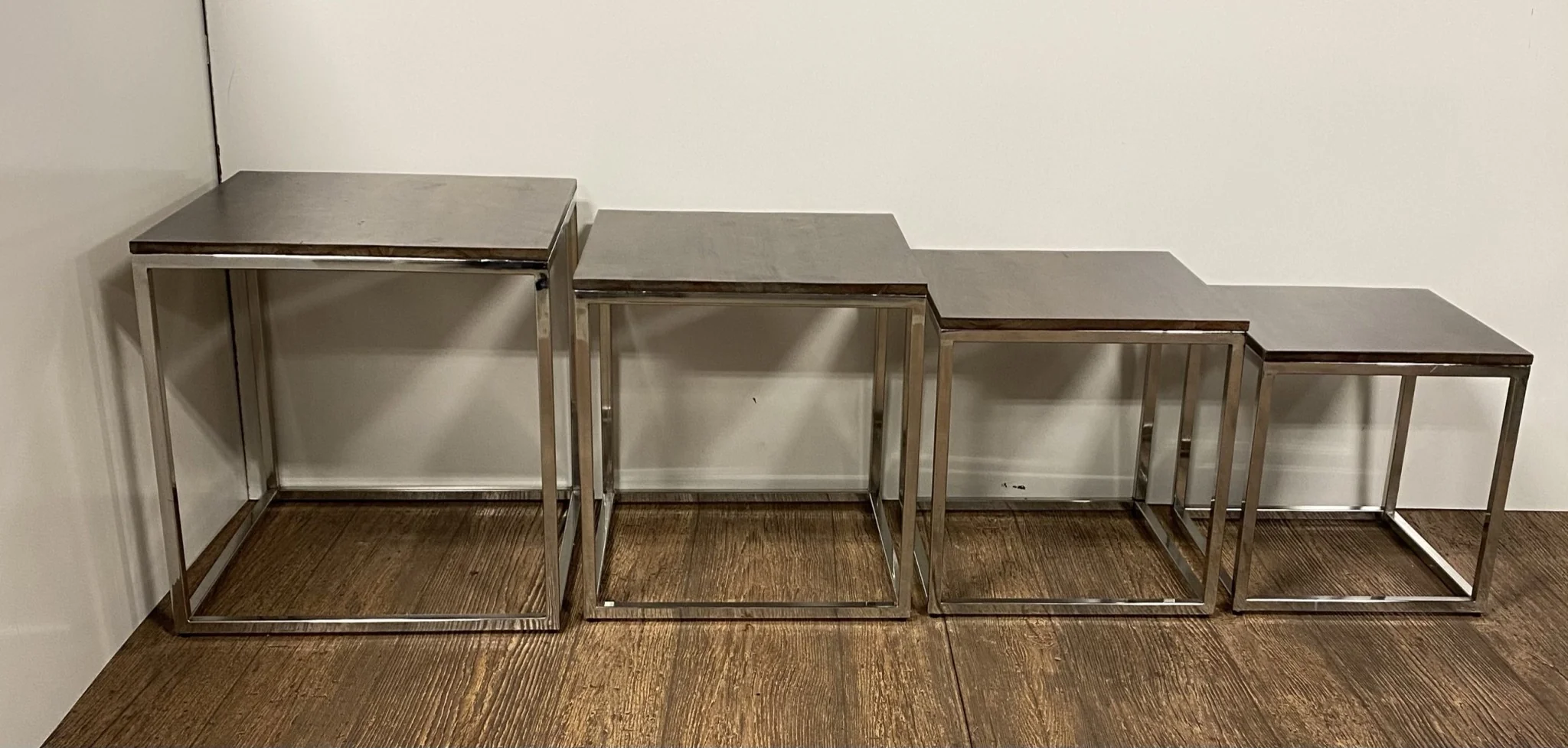 Set of 4 Modern Rustic Nesting Accent Tables By Homeroots - Image 4