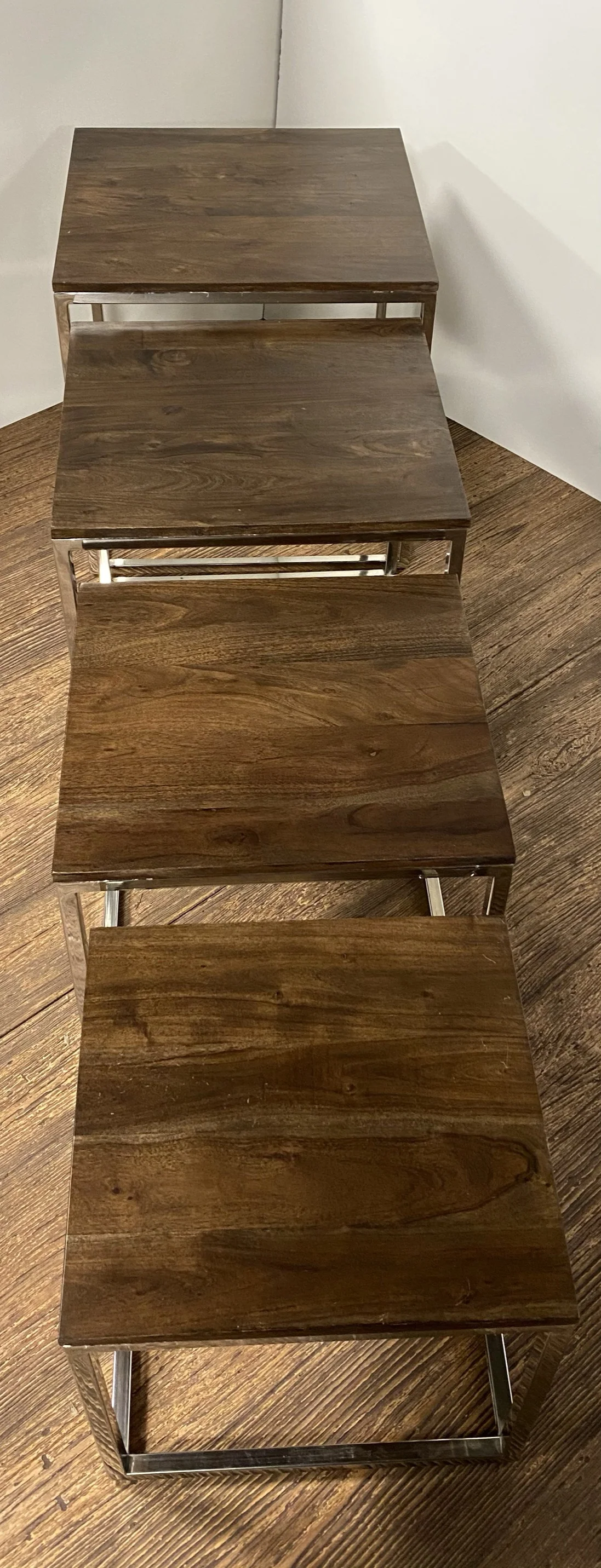 Set of 4 Modern Rustic Nesting Accent Tables By Homeroots - Image 5
