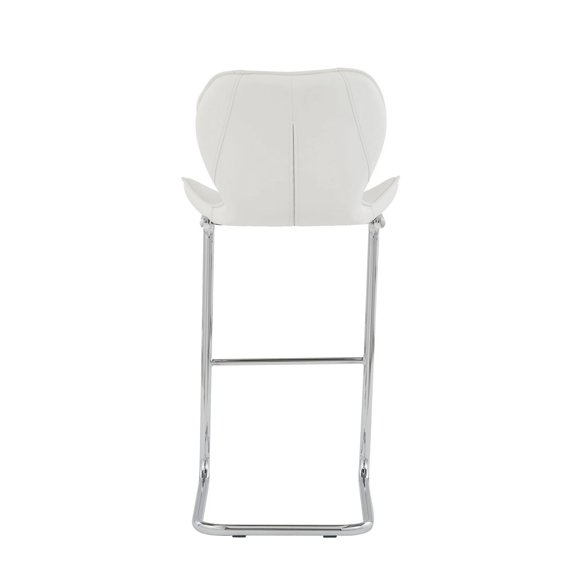 Set Of 4 Modern White Barstools With Chrome Legs By Homeroots - Image 4