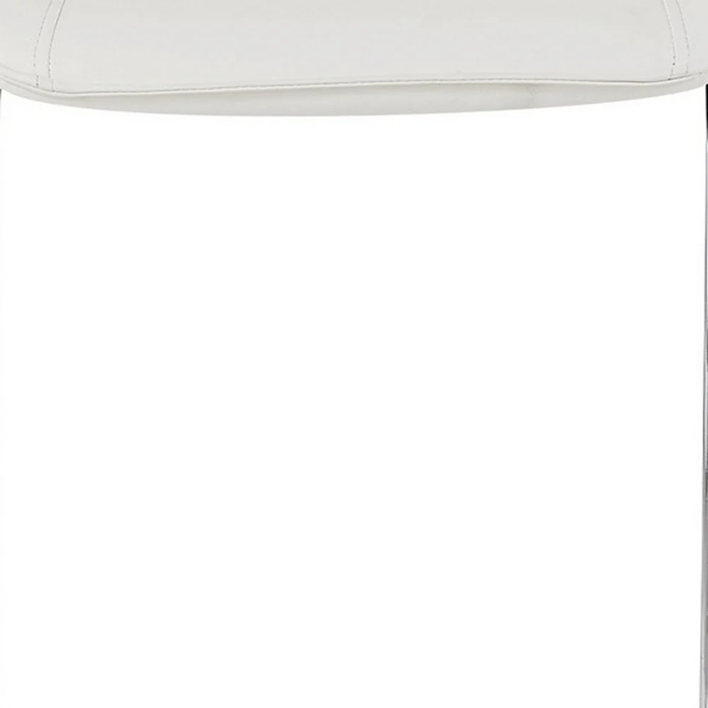 Set Of 4 Modern White Barstools With Chrome Legs By Homeroots - Image 5