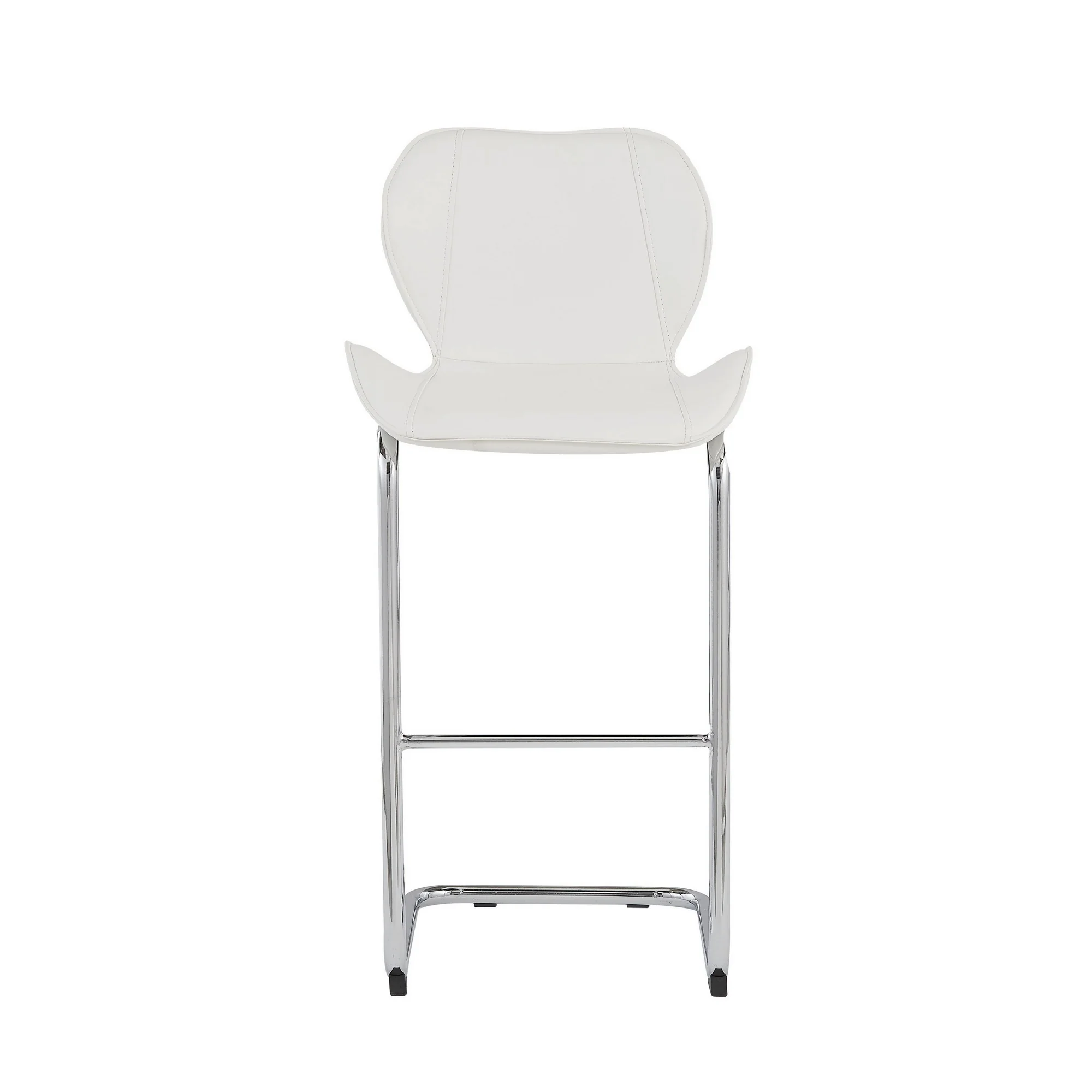 Set Of 4 Modern White Barstools With Chrome Legs By Homeroots - Image 6