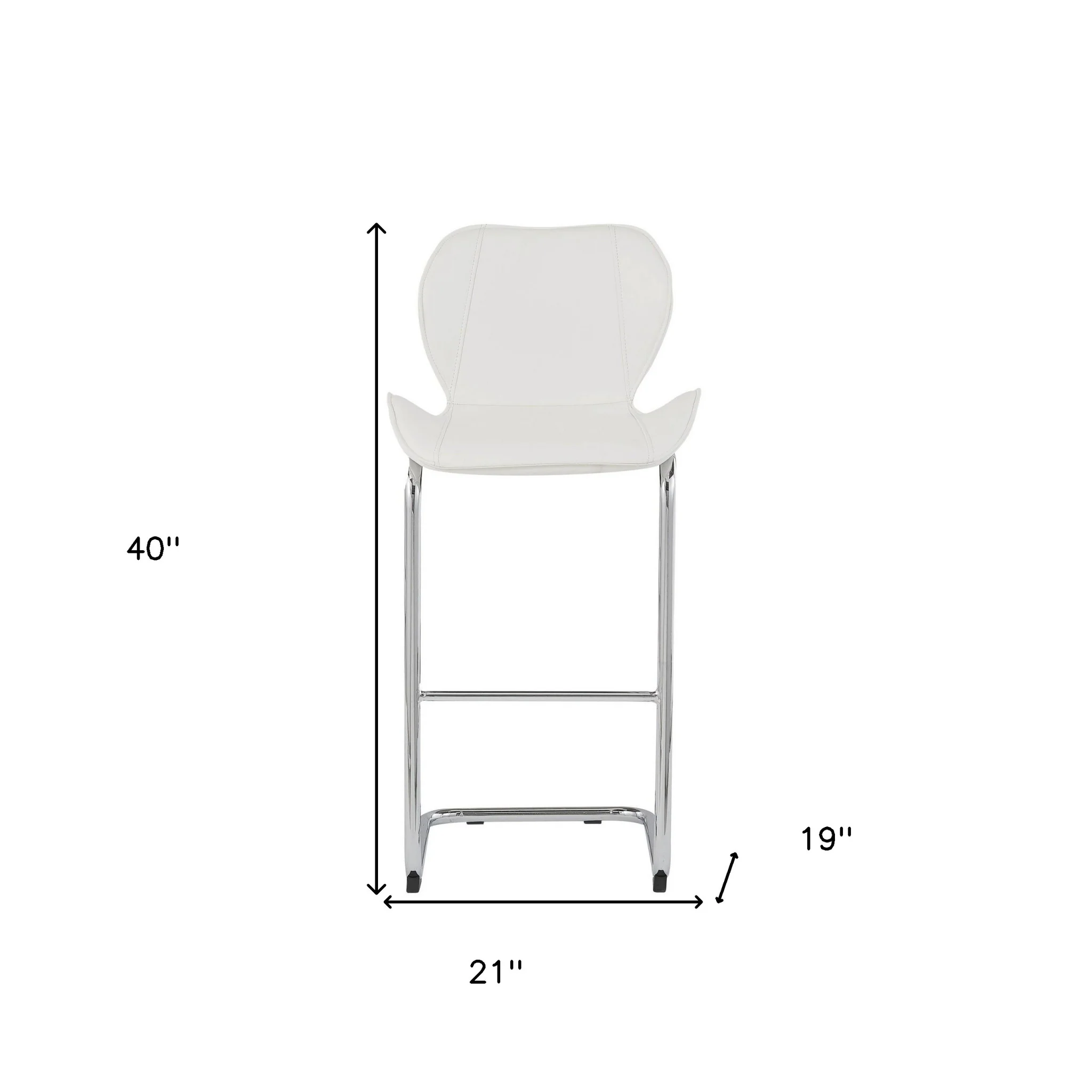 Set Of 4 Modern White Barstools With Chrome Legs By Homeroots - Image 7