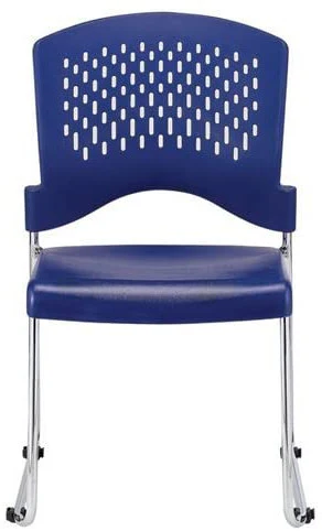 Set of 4 Navy Professional Plastic Guest Chairs By Homeroots - Image 3