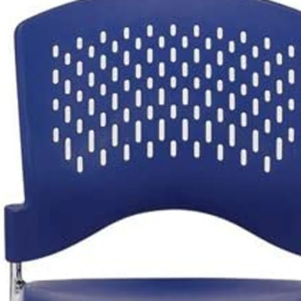 Set of 4 Navy Professional Plastic Guest Chairs By Homeroots - Image 5