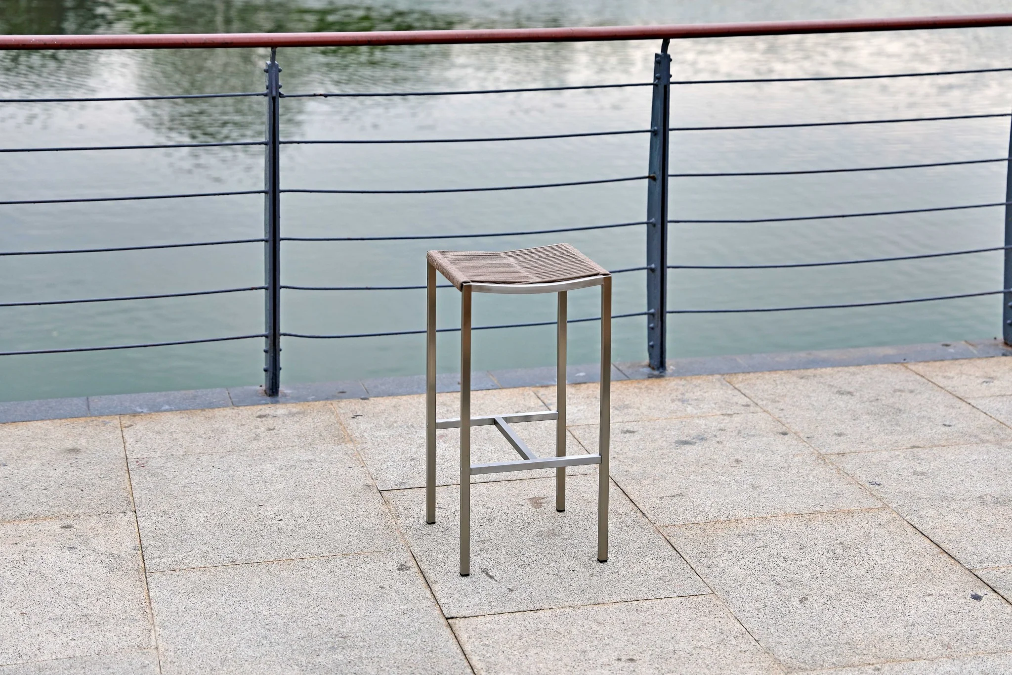 Set of 4 Stainless Steel Square Bar Stool By Homeroots - Image 5