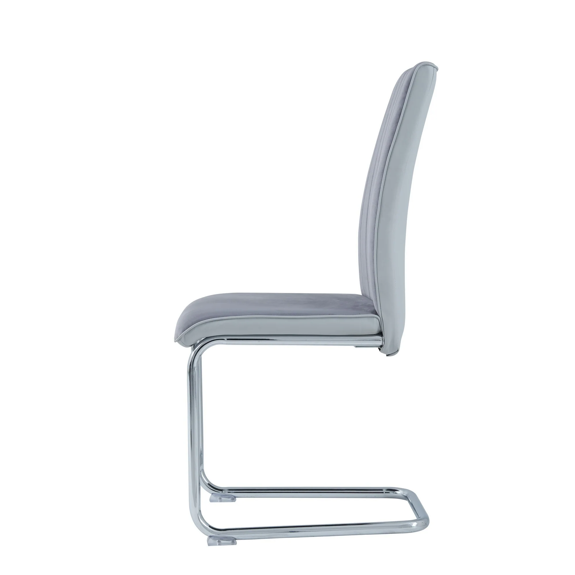 Set Of 4 Two Tone Grey And Chrome Dining Chairs By Homeroots - Image 4