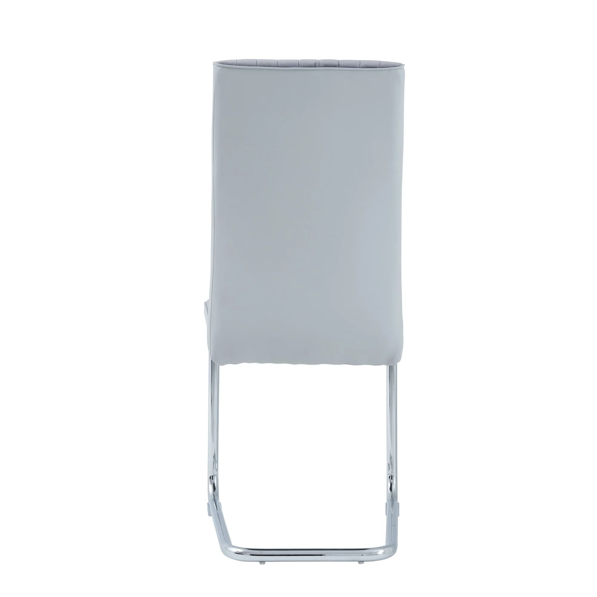 Set Of 4 Two Tone Grey And Chrome Dining Chairs By Homeroots - Image 5
