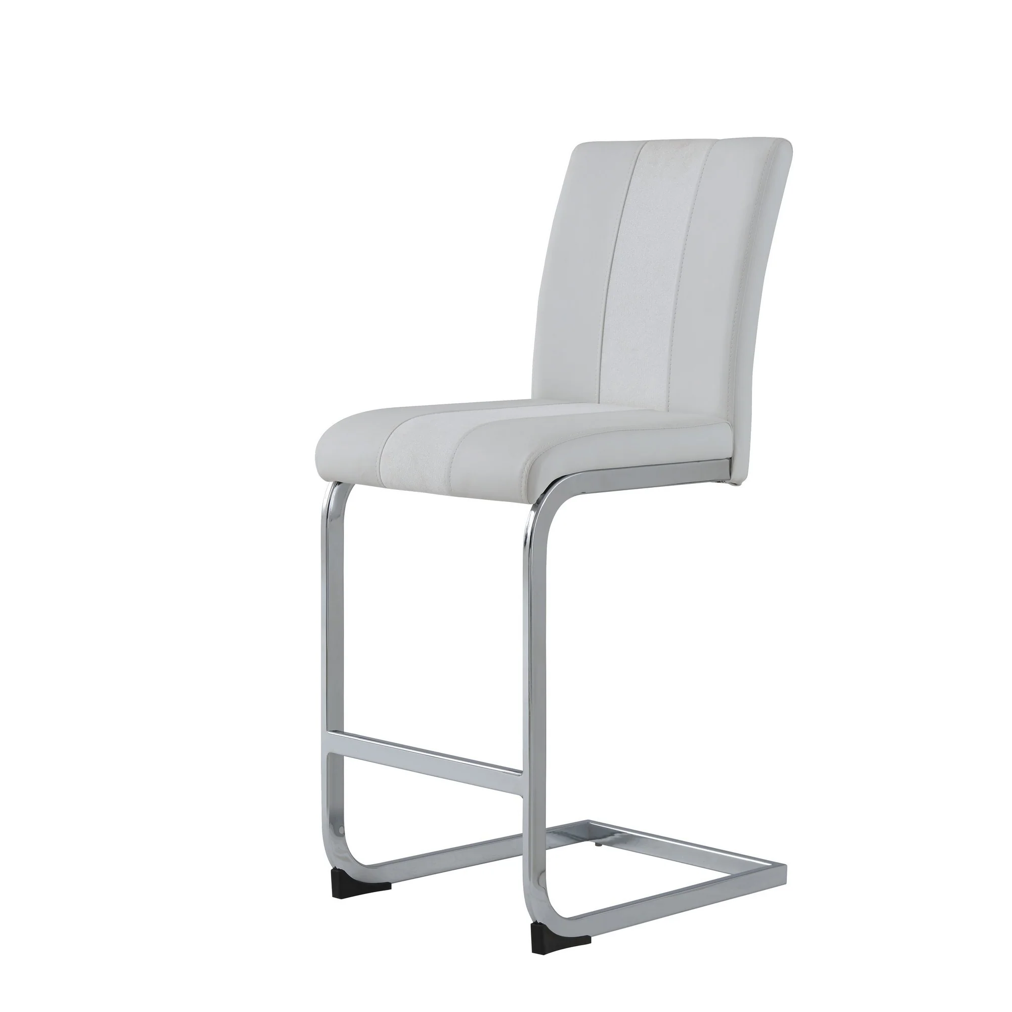 Set Of 4 White Two Tone Barstools With Silver Tone Metal Base By Homeroots - Image 2