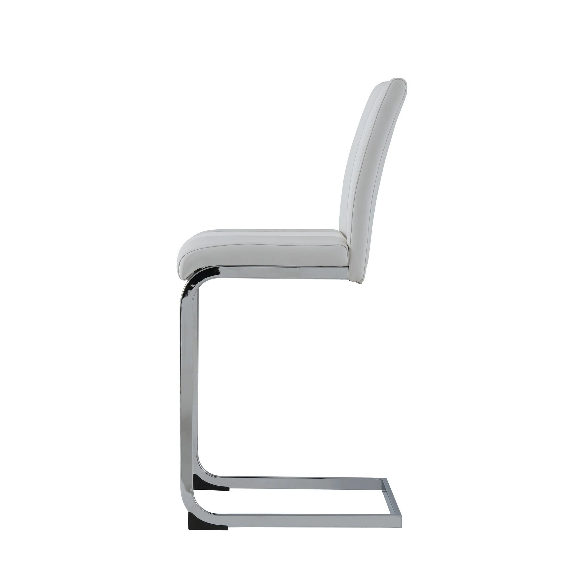 Set Of 4 White Two Tone Barstools With Silver Tone Metal Base By Homeroots - Image 3