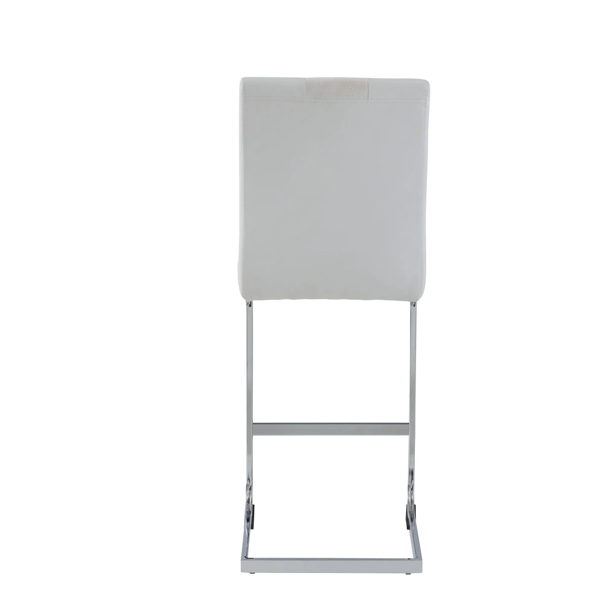 Set Of 4 White Two Tone Barstools With Silver Tone Metal Base By Homeroots - Image 4