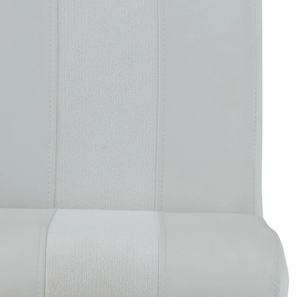 Set Of 4 White Two Tone Barstools With Silver Tone Metal Base By Homeroots - Image 5