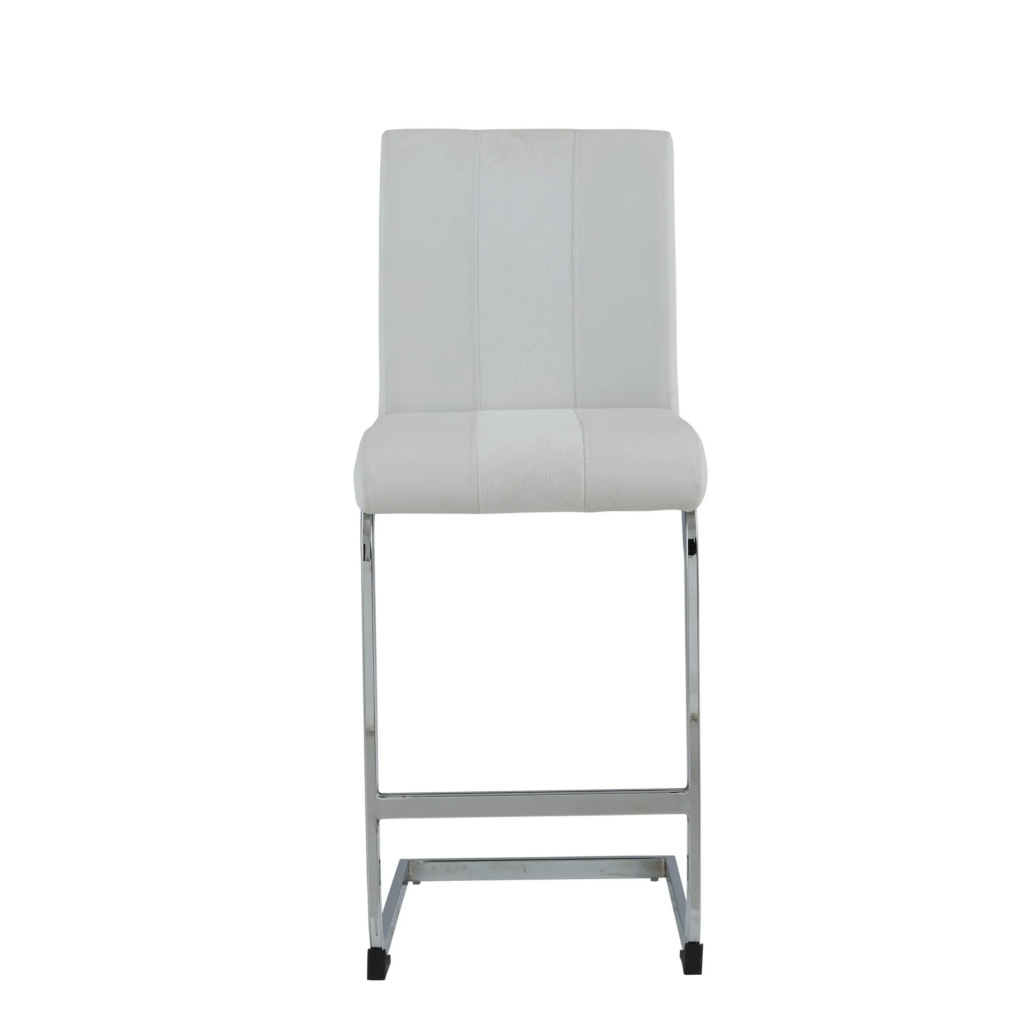 Set Of 4 White Two Tone Barstools With Silver Tone Metal Base By Homeroots - Image 6