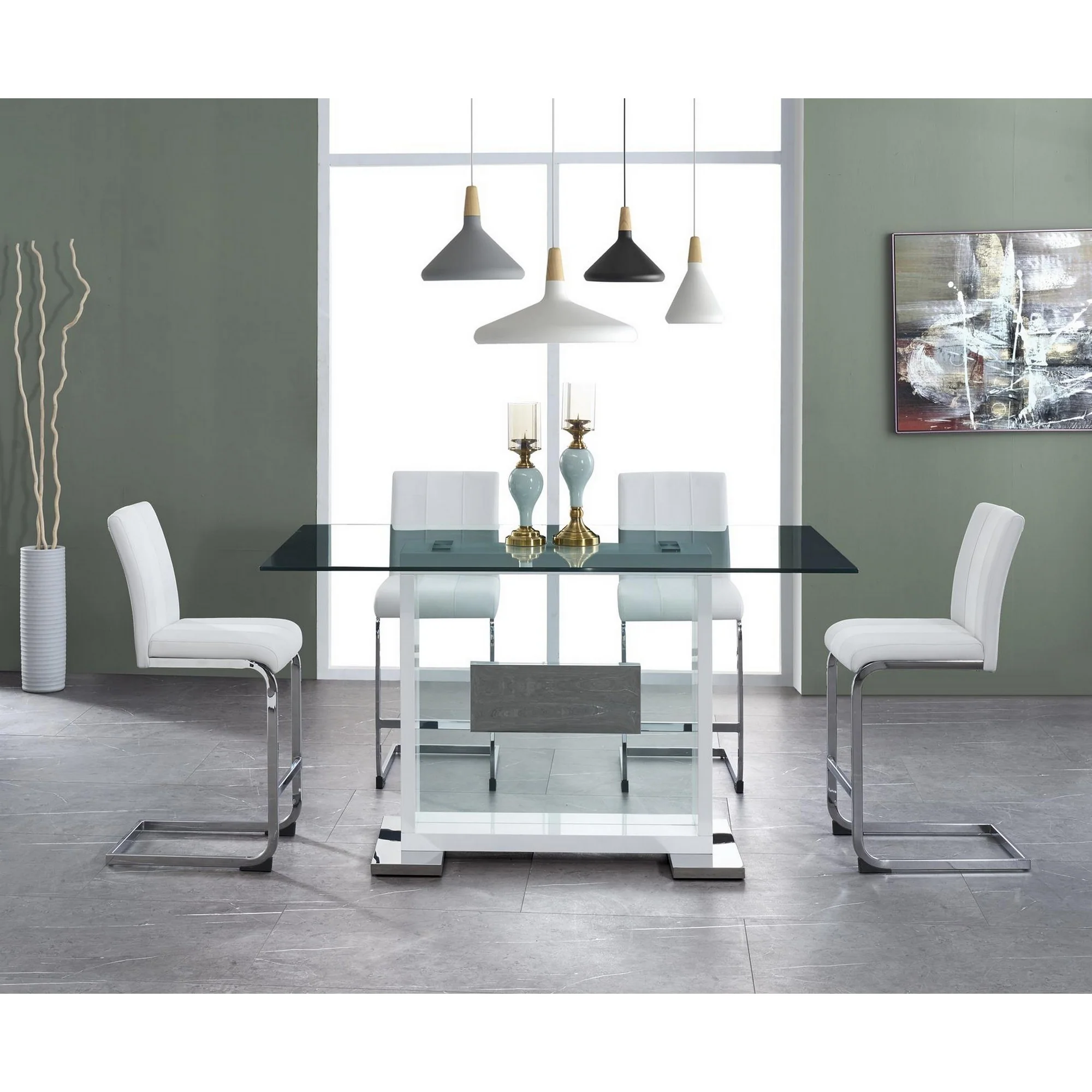 Set Of 4 White Two Tone Barstools With Silver Tone Metal Base By Homeroots - Image 7