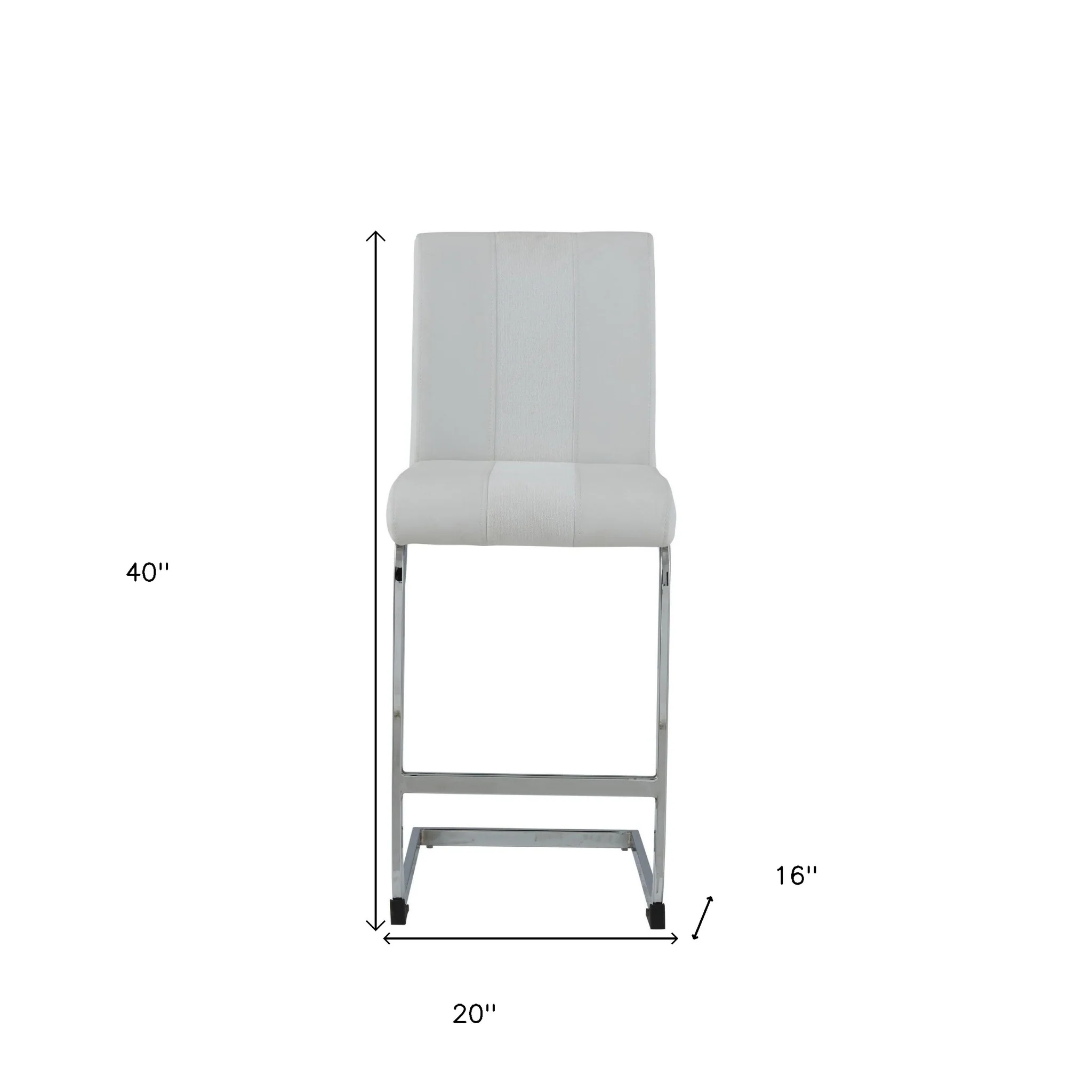Set Of 4 White Two Tone Barstools With Silver Tone Metal Base By Homeroots - Image 8