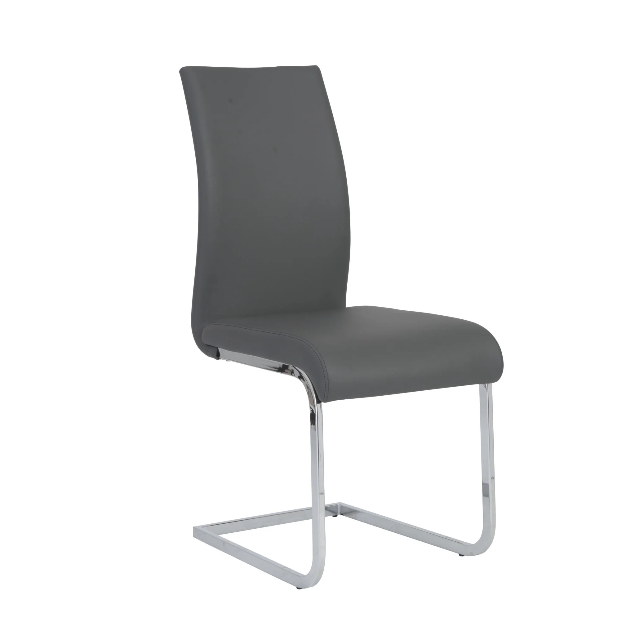 Set Of Four Black Faux Faux Leather Long Back Cantilever Chairs By Homeroots - Image 7