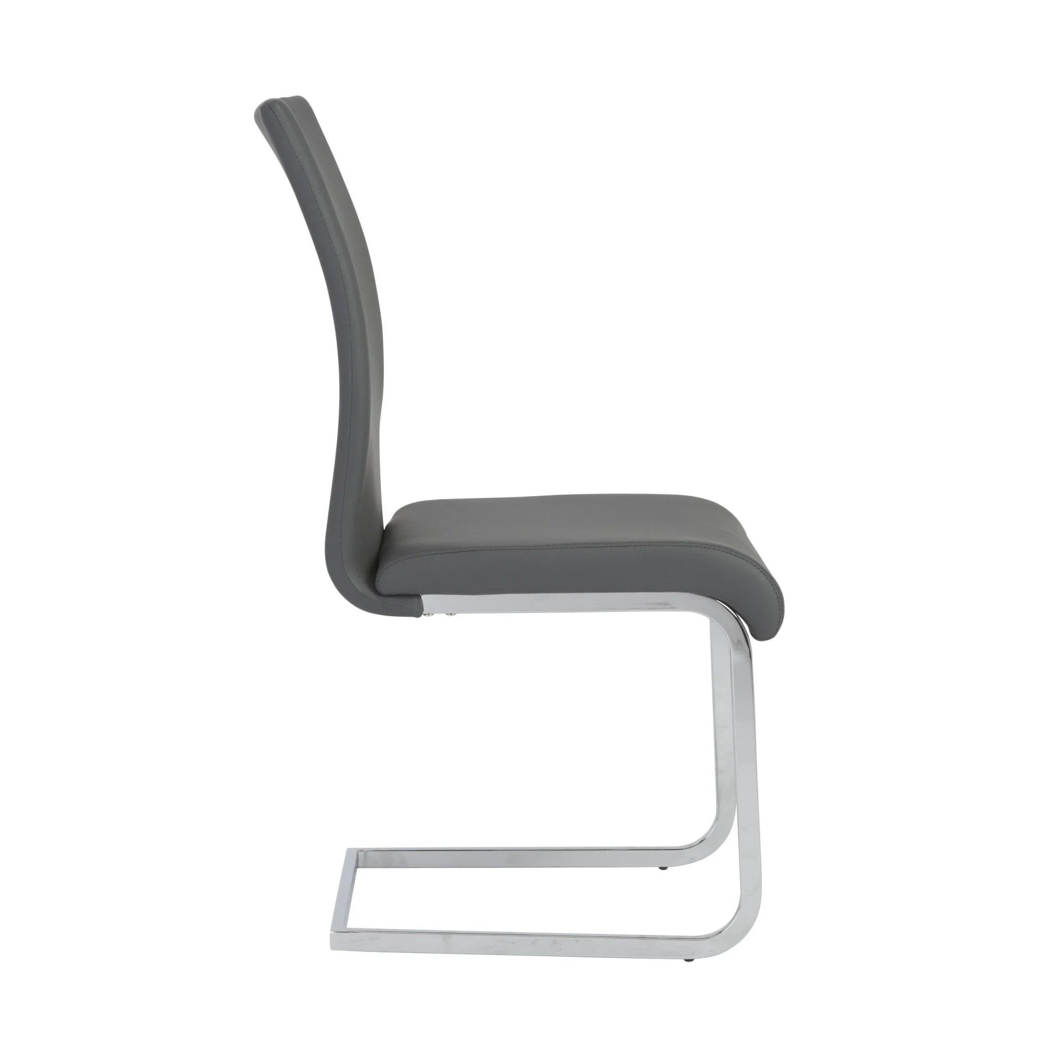 Set Of Four Black Faux Faux Leather Long Back Cantilever Chairs By Homeroots - Image 8