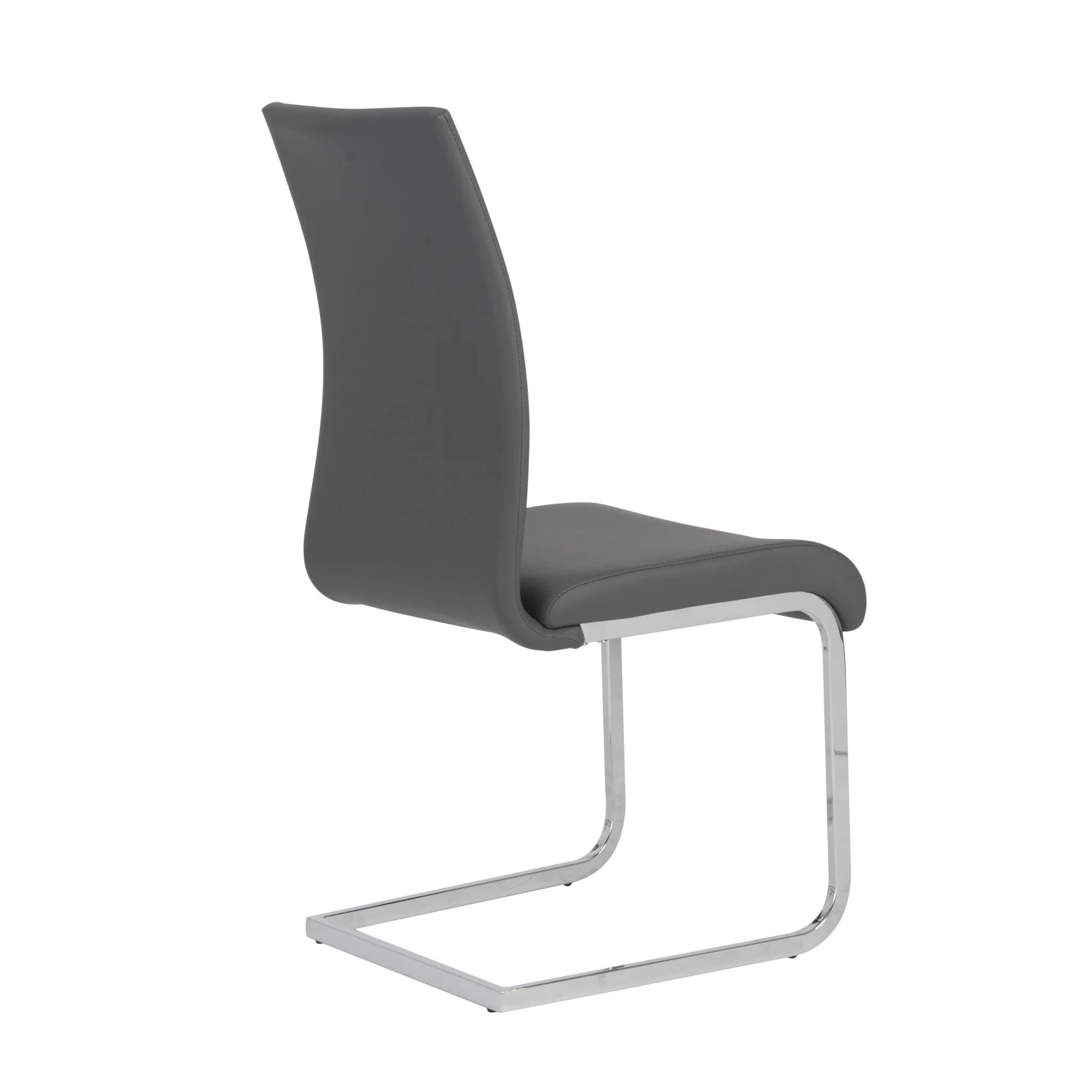 Set Of Four Black Faux Faux Leather Long Back Cantilever Chairs By Homeroots - Image 9