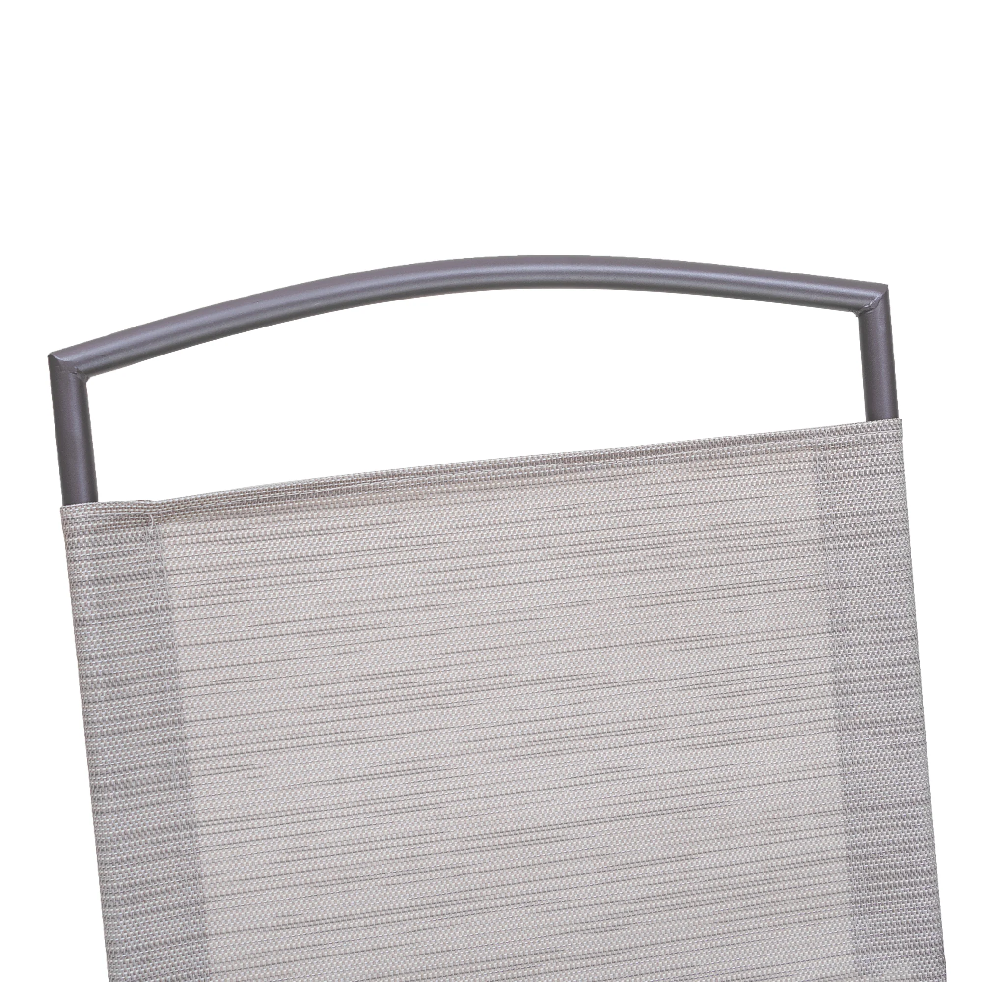 Set of Four Brown Steel Sling Outdoor Folding Arm Chairs By Homeroots - Image 5