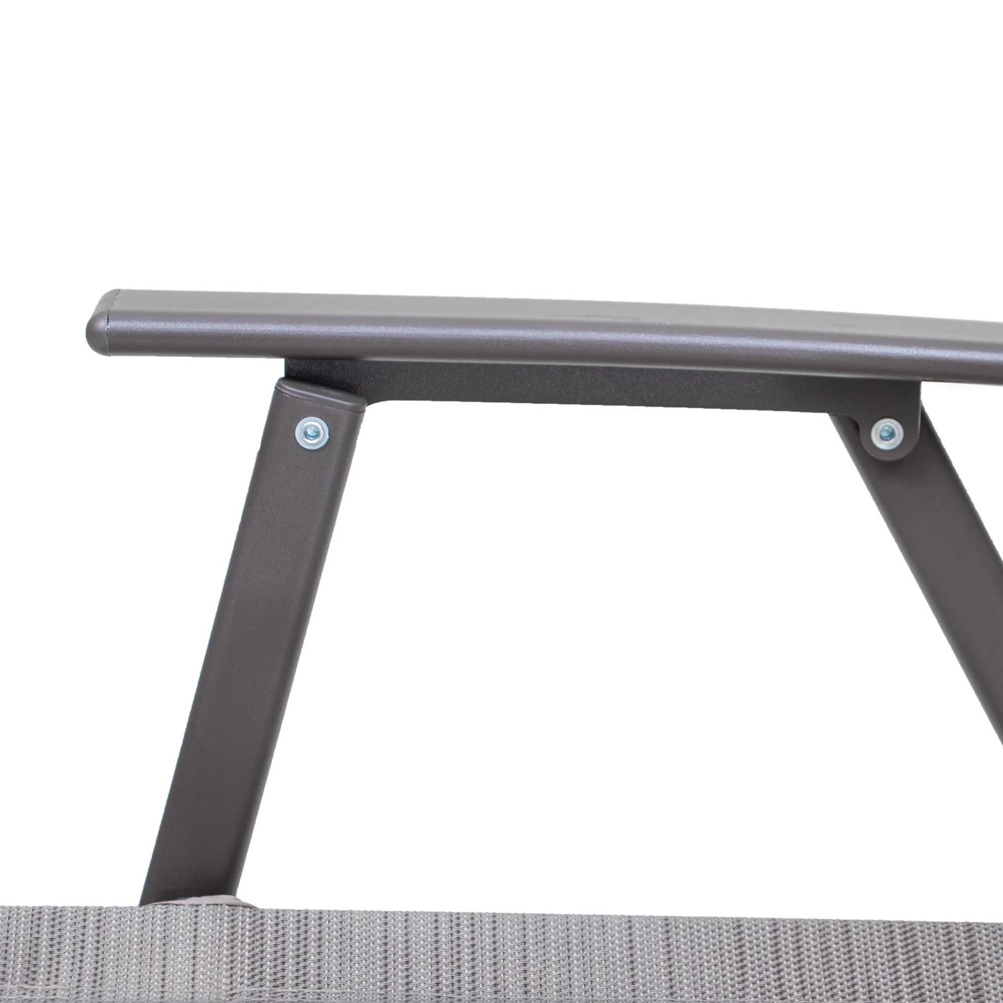 Set of Four Brown Steel Sling Outdoor Folding Arm Chairs By Homeroots - Image 7