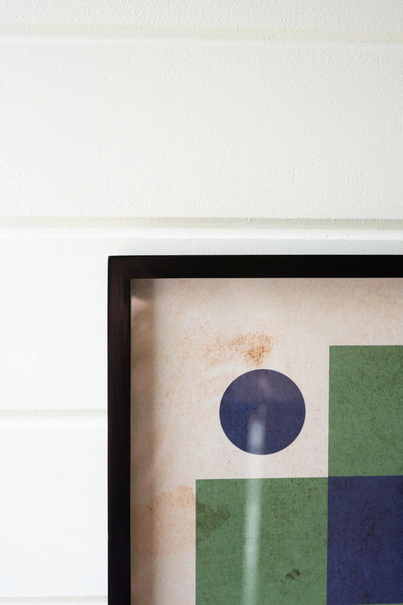 Colorful Framed Geometric Prints Under Glass Set Of 4 By Kalalou - Image 2