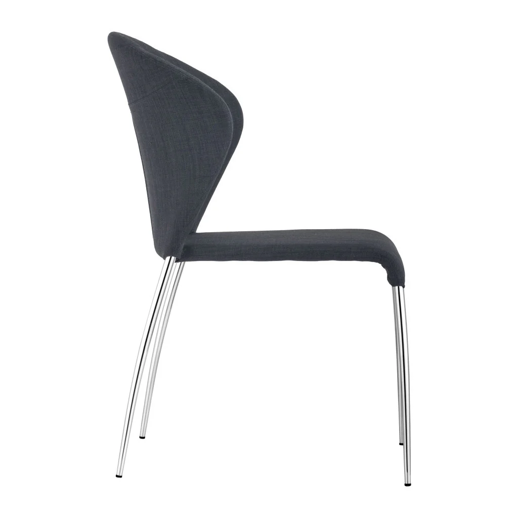 Set of Four Gray And Silver Upholstered Fabric Wing Back Dining Side Chairs By Homeroots - Image 6