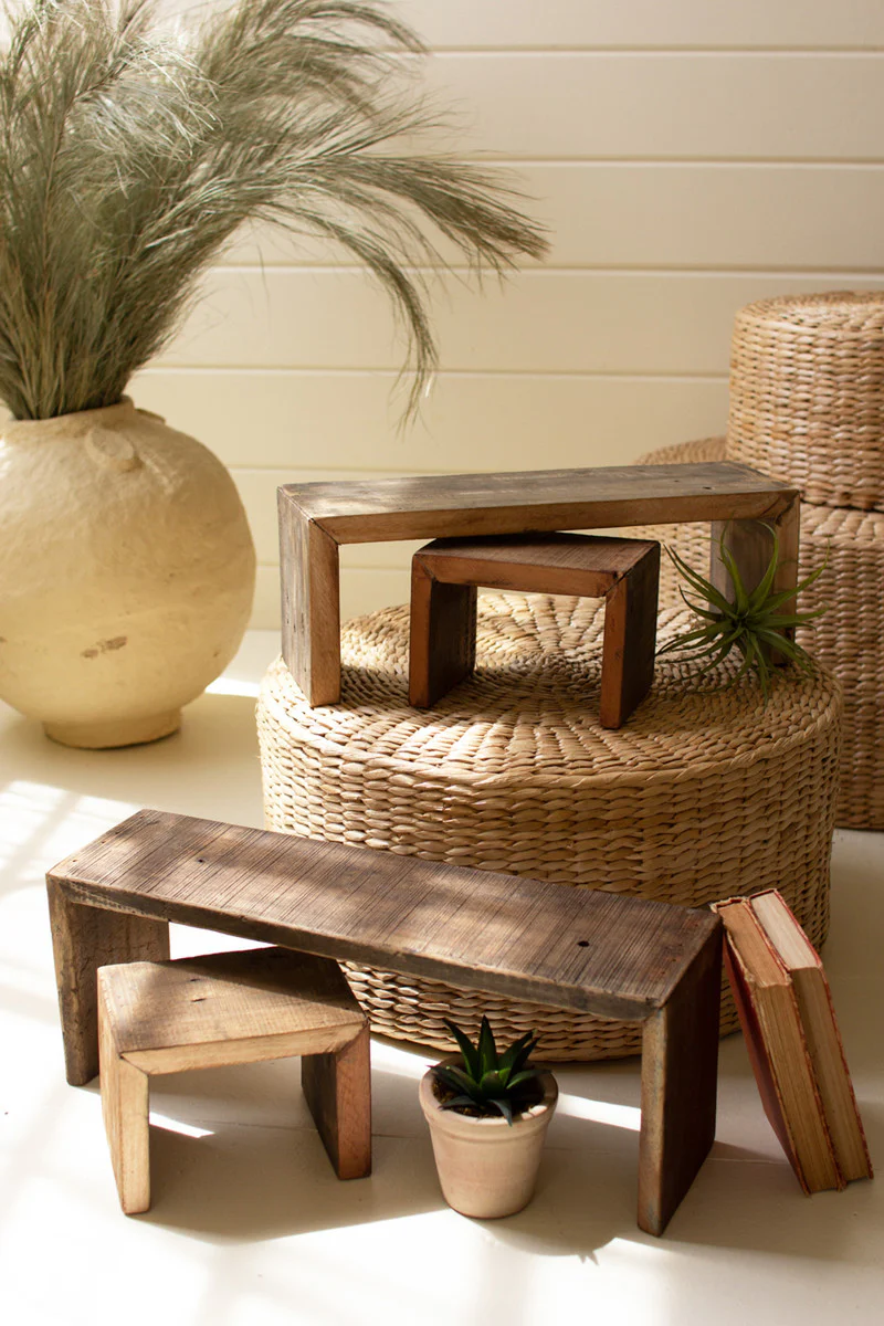 Set Of Four Recycled Wood Nesting Rectangle Risers Set Of 4 By Kalalou - Image 2