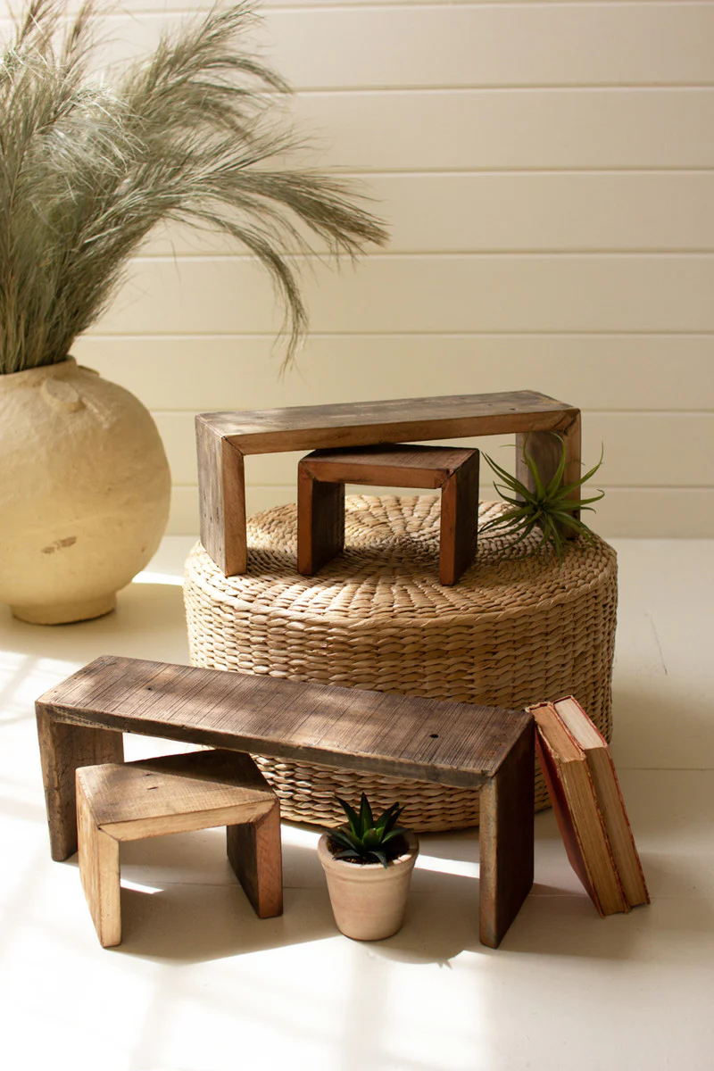 Set Of Four Recycled Wood Nesting Rectangle Risers Set Of 4 By Kalalou - Image 3