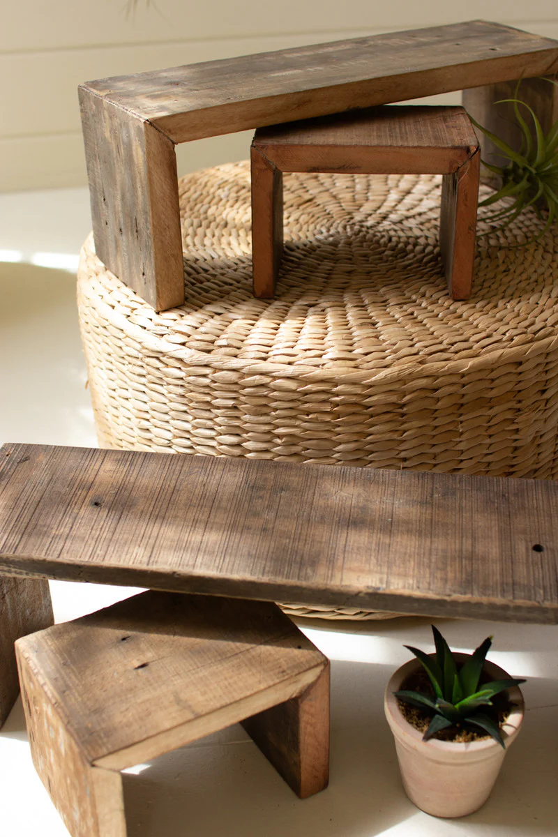 Set Of Four Recycled Wood Nesting Rectangle Risers Set Of 4 By Kalalou - Image 4