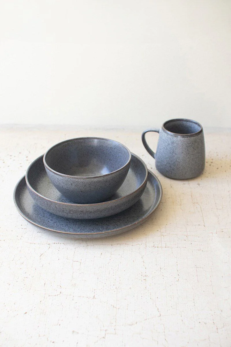 Set Of Four Stormwash Ceramic Mugs By Kalalou - Image 3