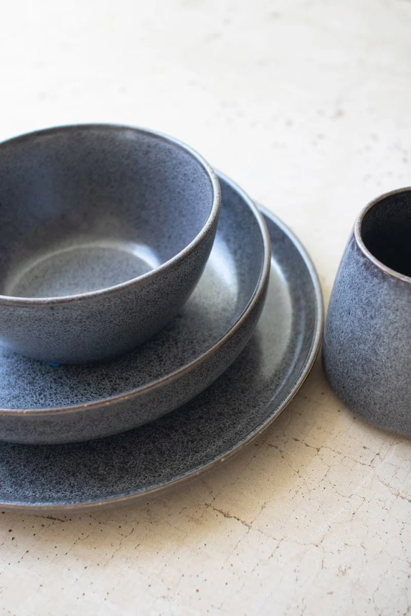 Set Of Four Stormwash Ceramic Mugs By Kalalou - Image 4