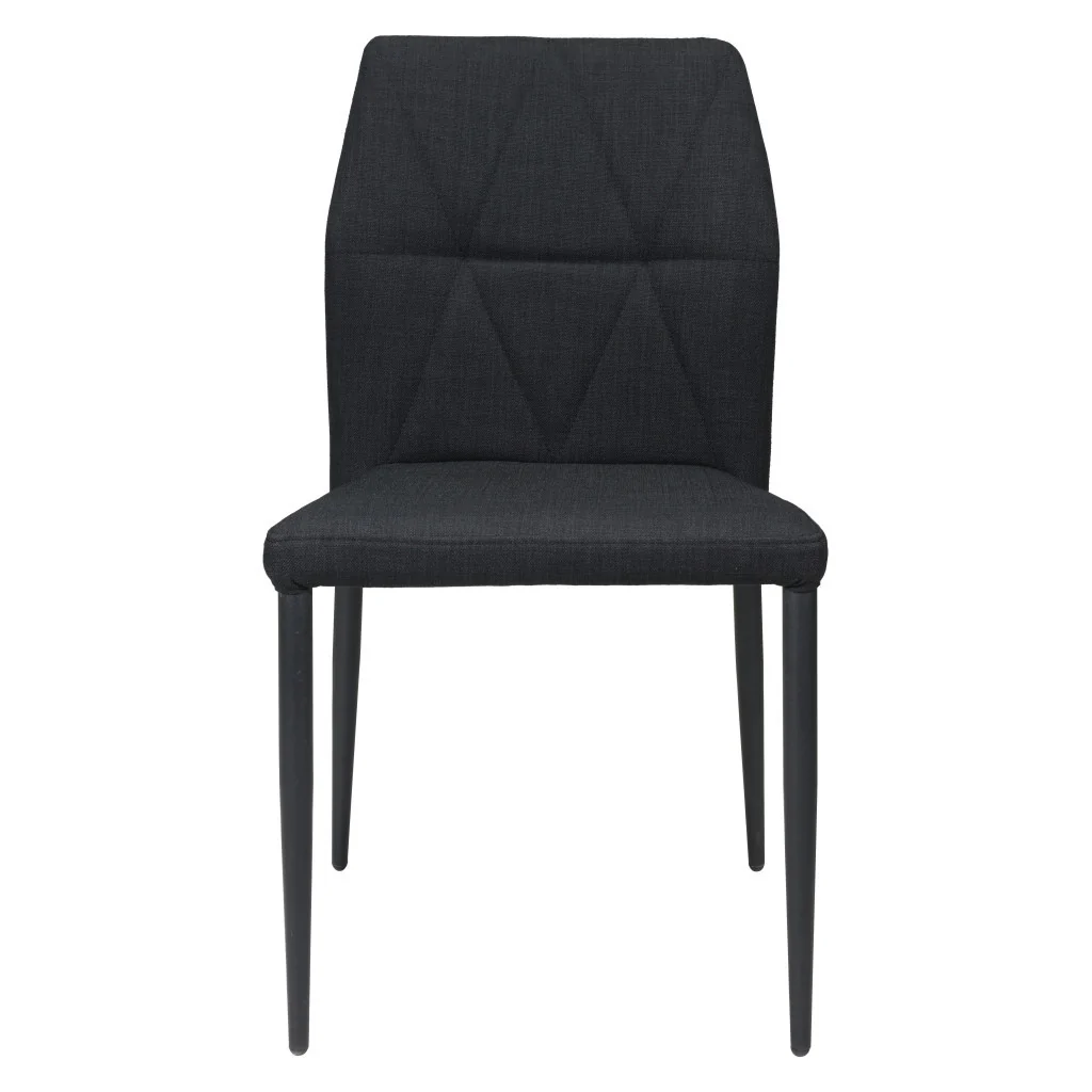 Set of Four Tufted Black Upholstered Fabric Dining Side Chairs By Homeroots - Image 4