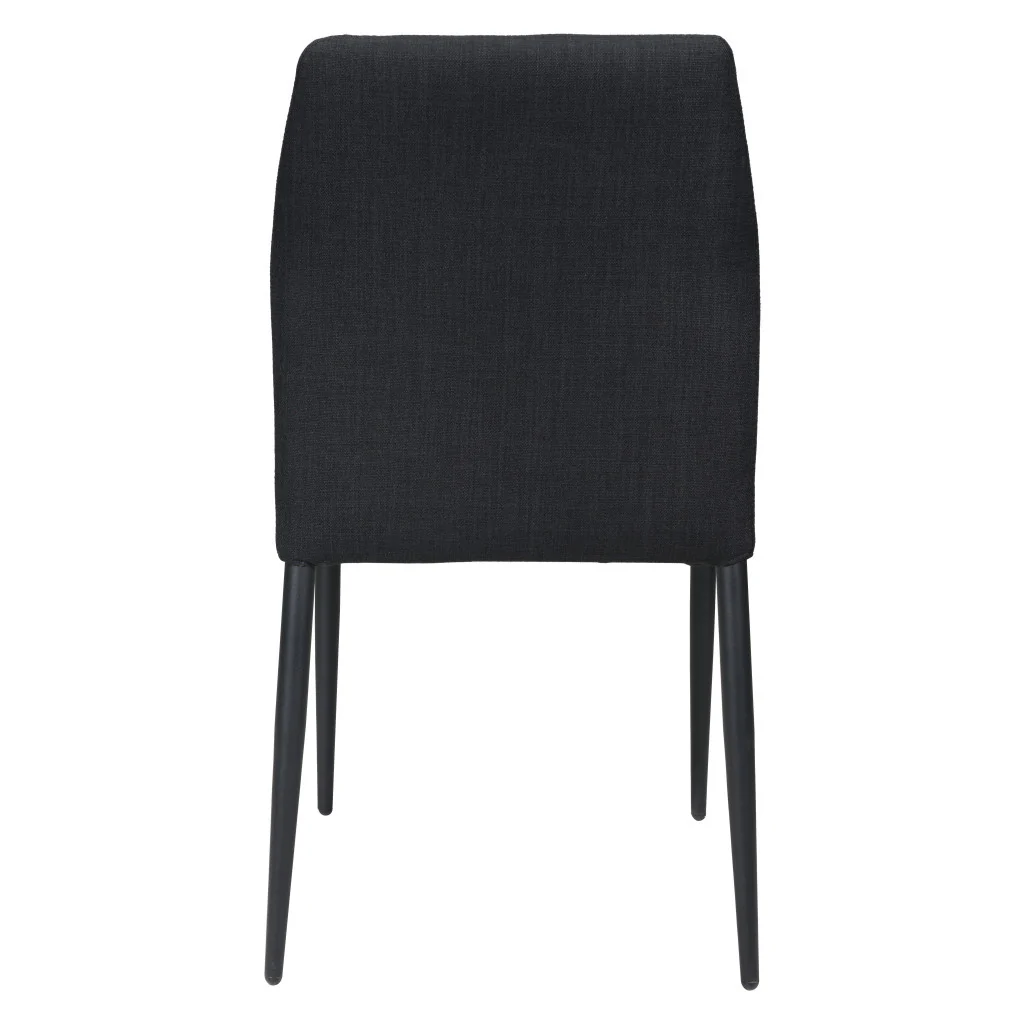 Set of Four Tufted Black Upholstered Fabric Dining Side Chairs By Homeroots - Image 5