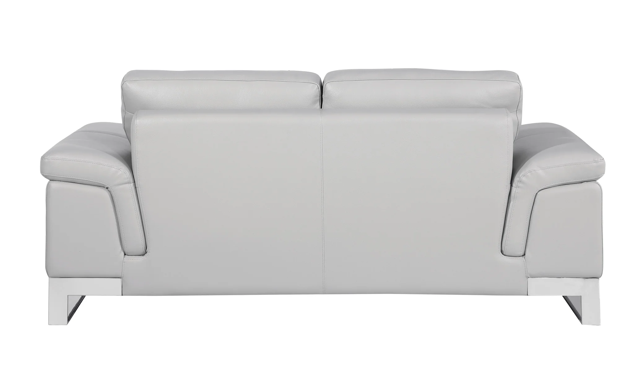 Set Of Modern Light Gray Leather Sofa And Loveseat By Homeroots - Image 9