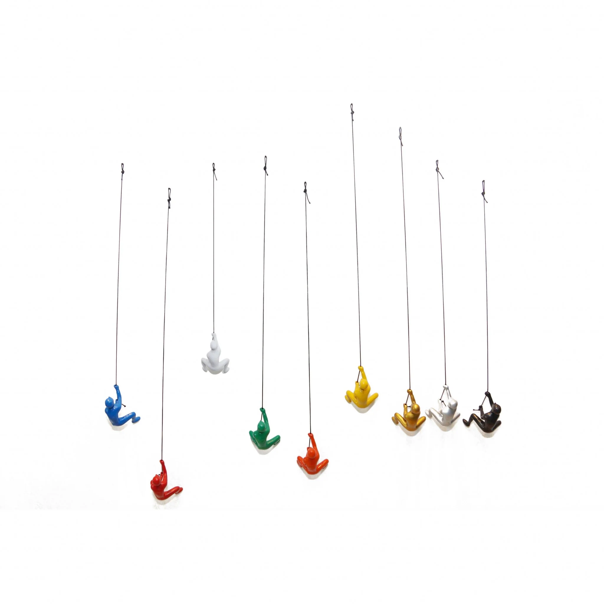 Set of Nine Rainbow Resin Novelty Hanging Dimensional Sculpture By Homeroots - Image 3