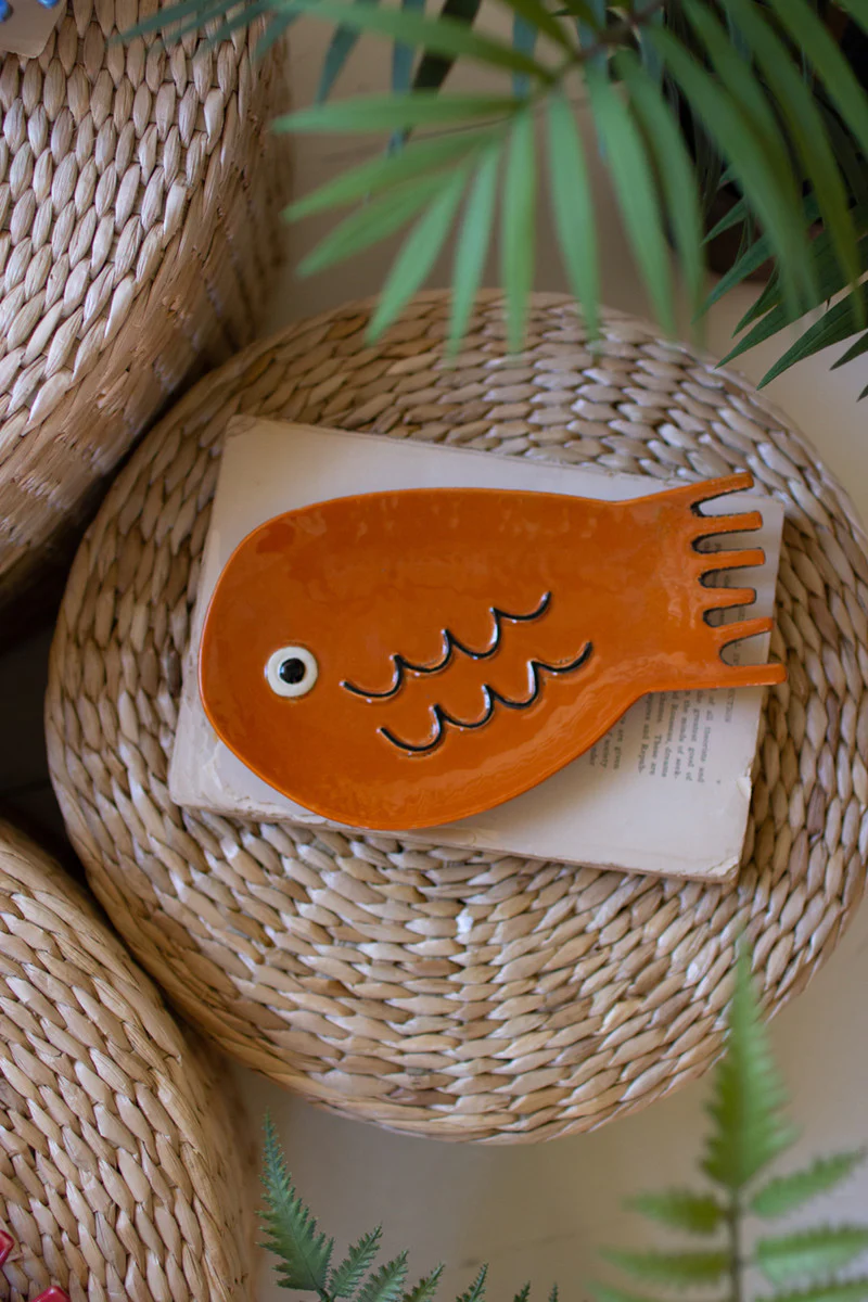 Set Of Six Ceramic Fish Plates Set Of 6 By Kalalou - Image 5