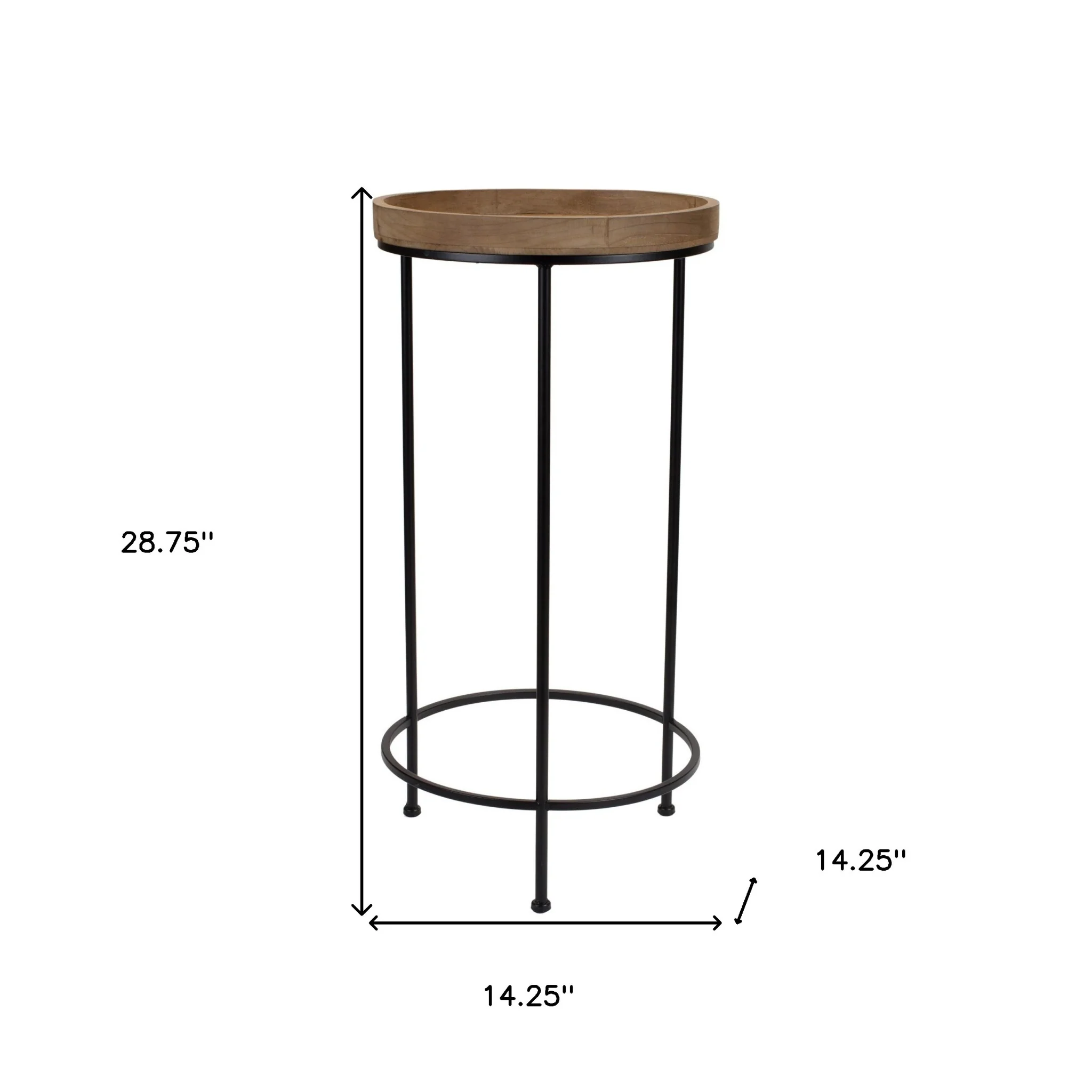 Set Of Three 14" Black And Brown Solid Wood Round End Tables By Homeroots - Image 6
