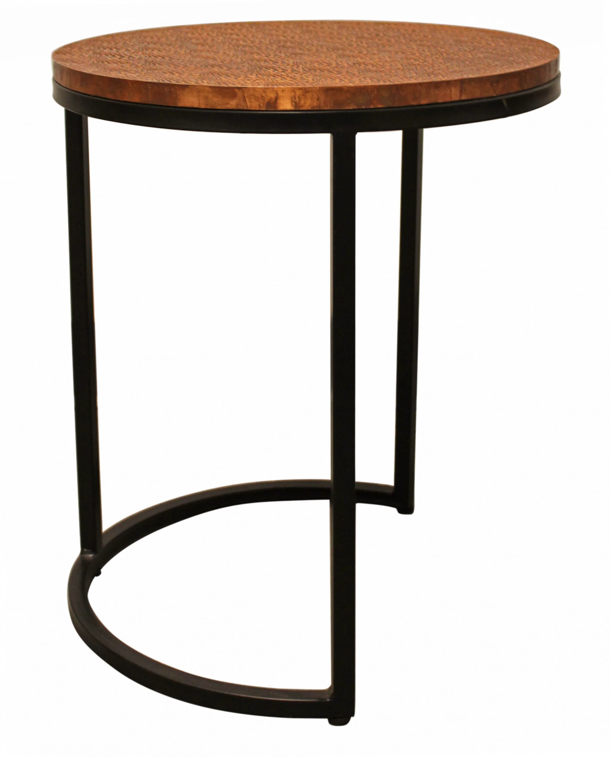Set Of Three 19" Black And Copper Round Nested Tables By Homeroots - Image 4