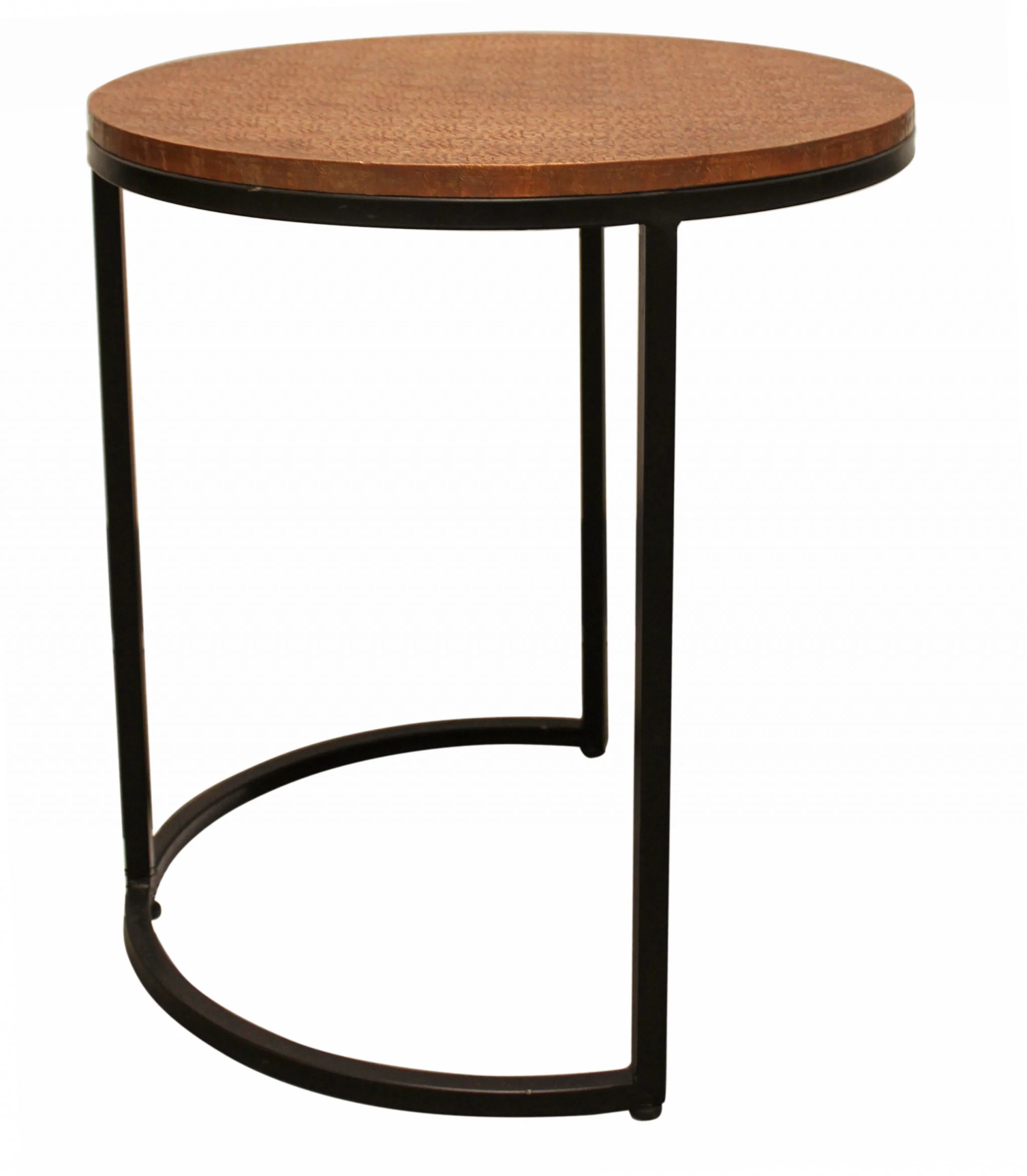 Set Of Three 19" Black And Copper Round Nested Tables By Homeroots - Image 5