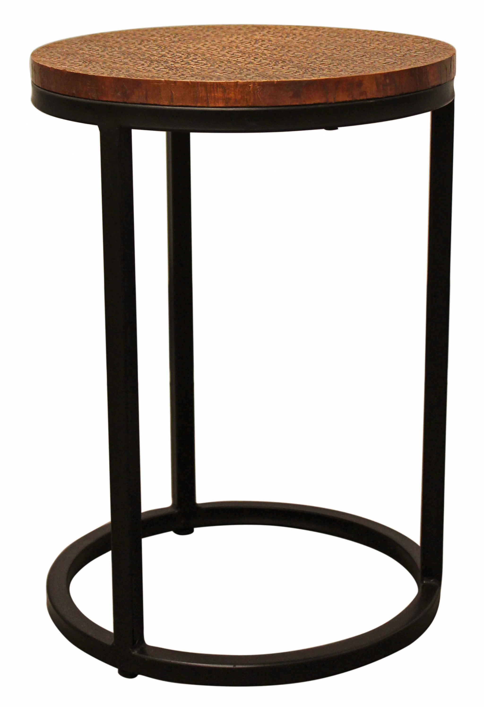 Set Of Three 19" Black And Copper Round Nested Tables By Homeroots - Image 6